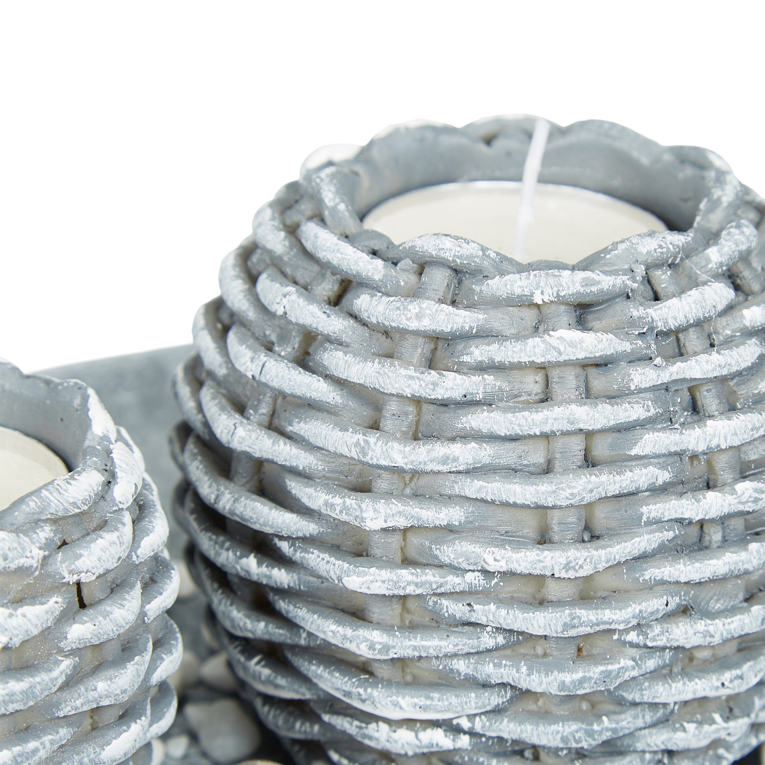 relaxdays Teelichthalter Kerzen Deko mit Schale