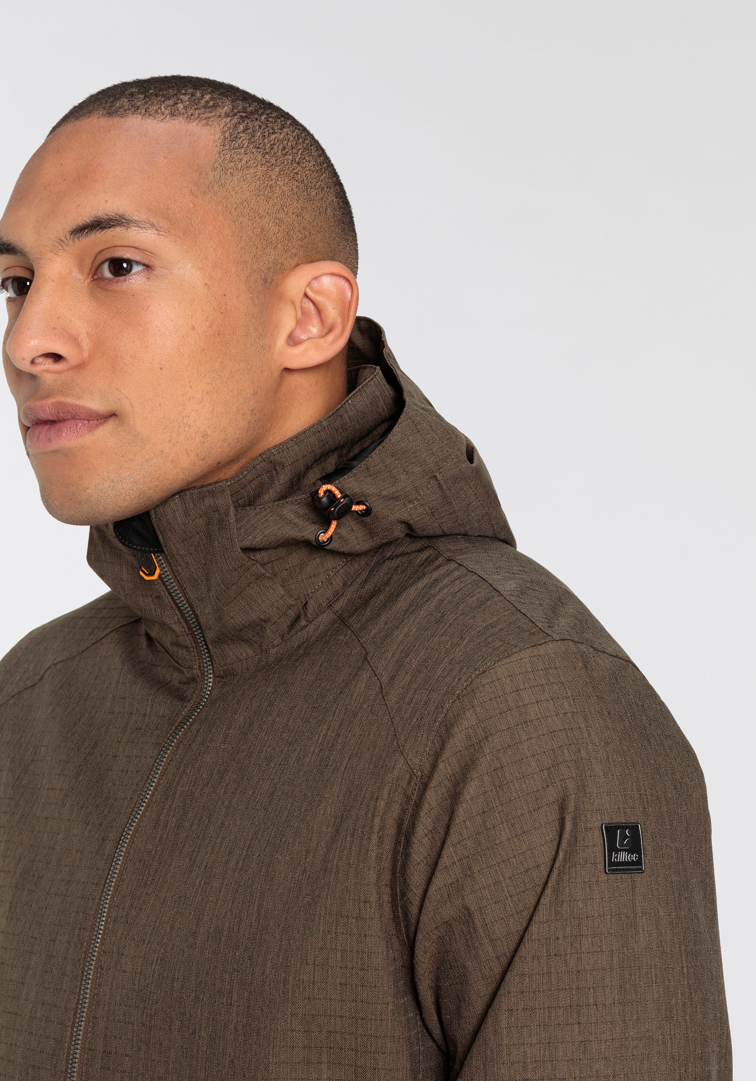 Killtec Funktionsjacke mit abzippbarer Kapuze, Langarm, wasserdicht, atmungsaktiv