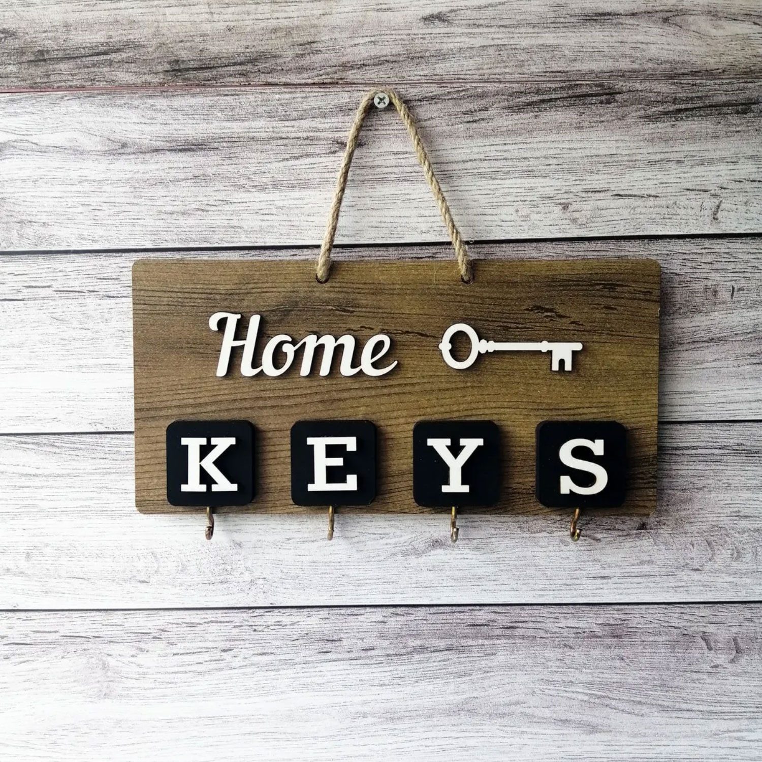 Jungengel Schlüsselanhänger Schlüsselhalterung 24x12cm Modern Schlüsselregal Schlüsselboard, Handgefertigt und perfekt zugeschnitten mit Laser