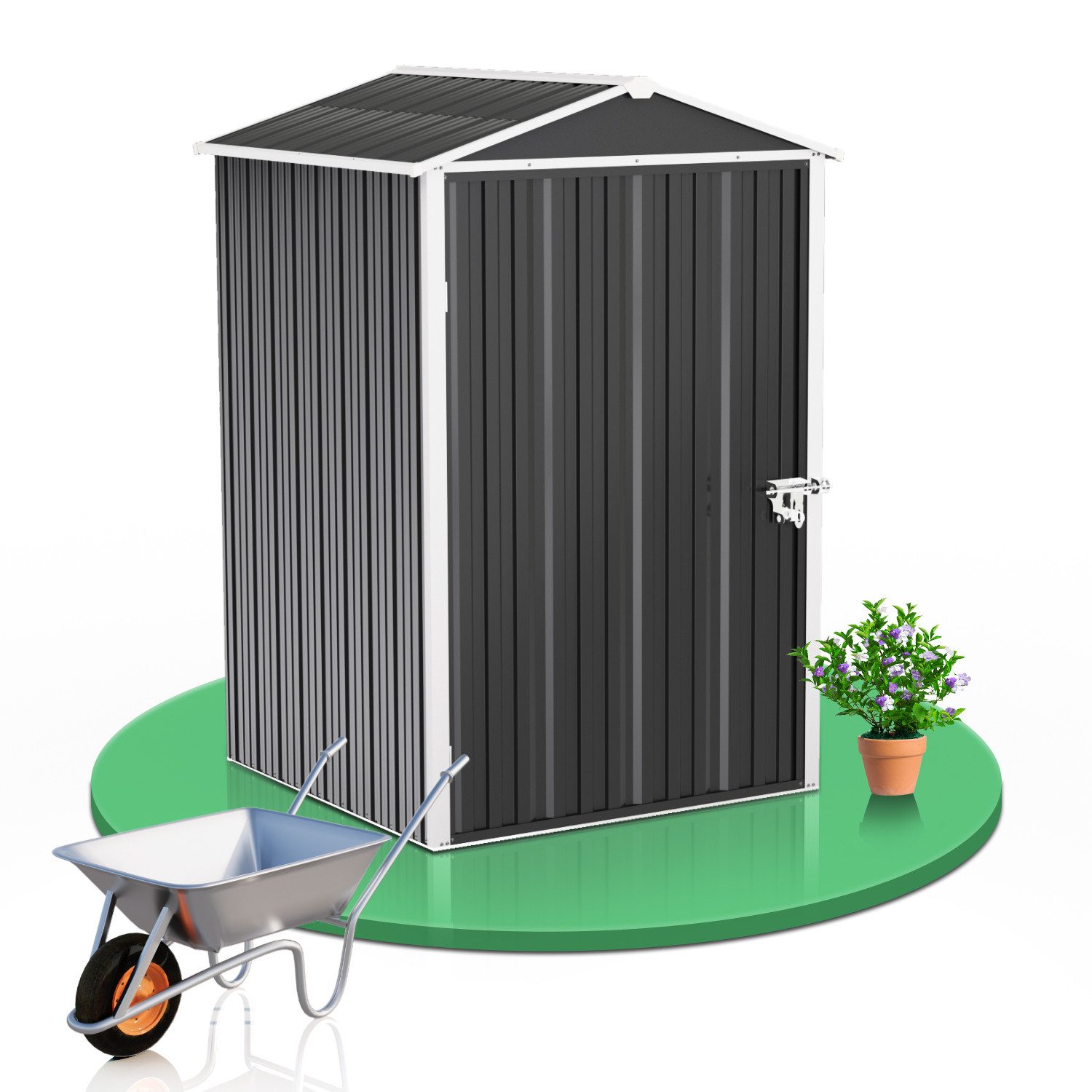 GUNJI Gartenhaus Metallgeräteschuppen Gartenzimmer mit Satteldach, günstig online kaufen
