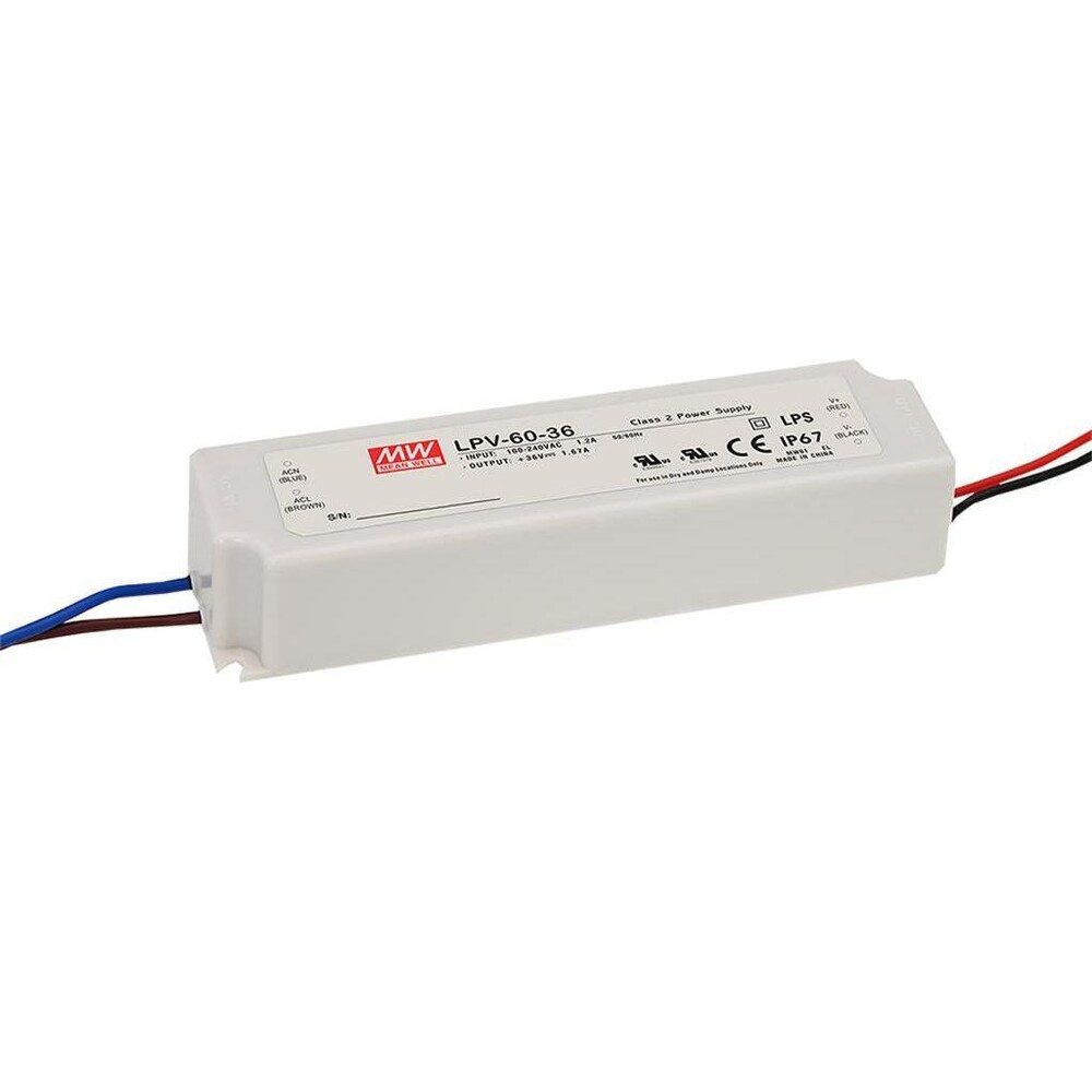 "LPV-60-5" 5V, Einbau, 40W, wassergeschützt, Niedervolt, IP67 LED Trafo