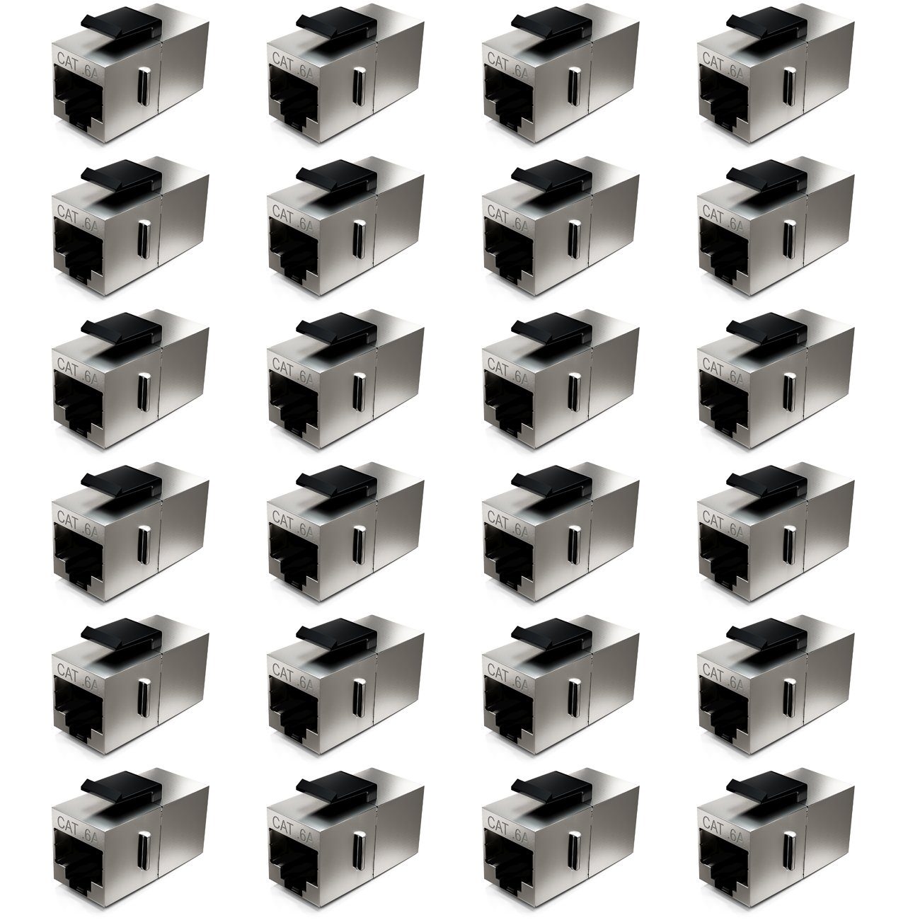 deleyCON deleyCON 24 CAT6a Keystone Modul Patchkabel Kupplung Verbinder Netzwerk-Adapter