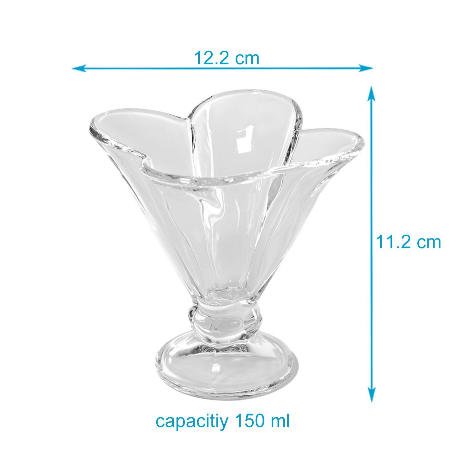 Intirilife Eisschale, Glas, (4-tlg), Eisgläser Eisbecher Dessertgläser mit Standfuß