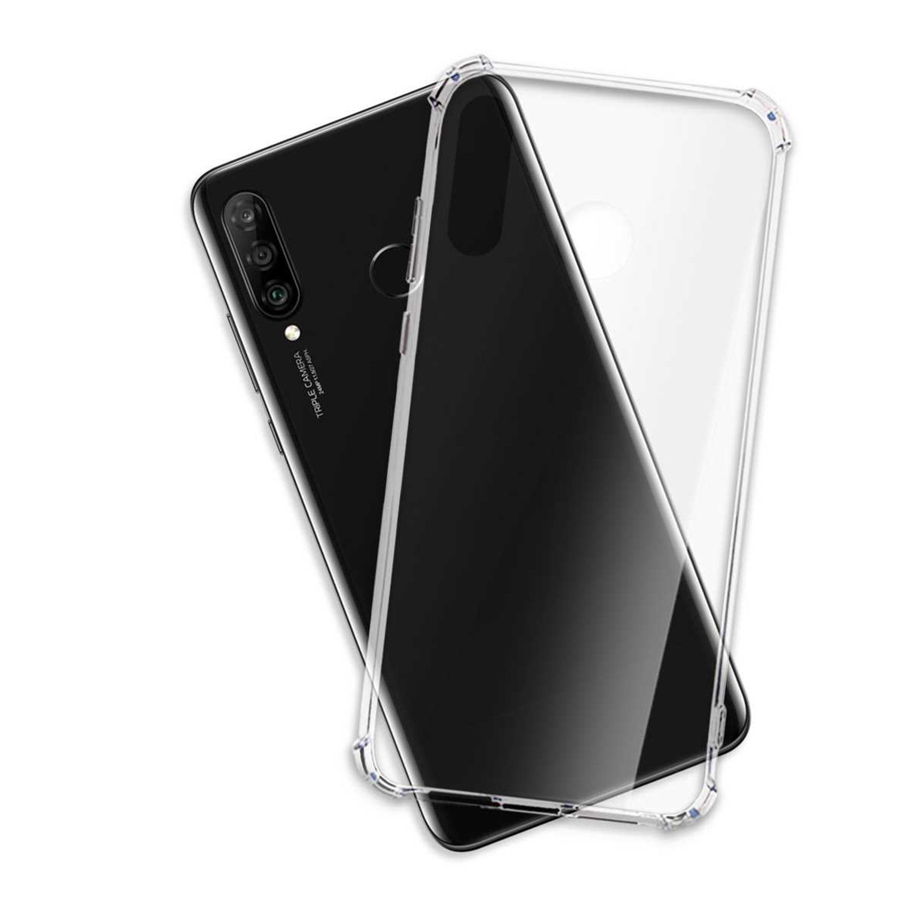 mtb more energy Smartphone-Hülle Clear Armor Case für Huawei P30 Lite, Transparente TPU Schutzhülle Case Backcover mit Anti-Shock Verstärkung