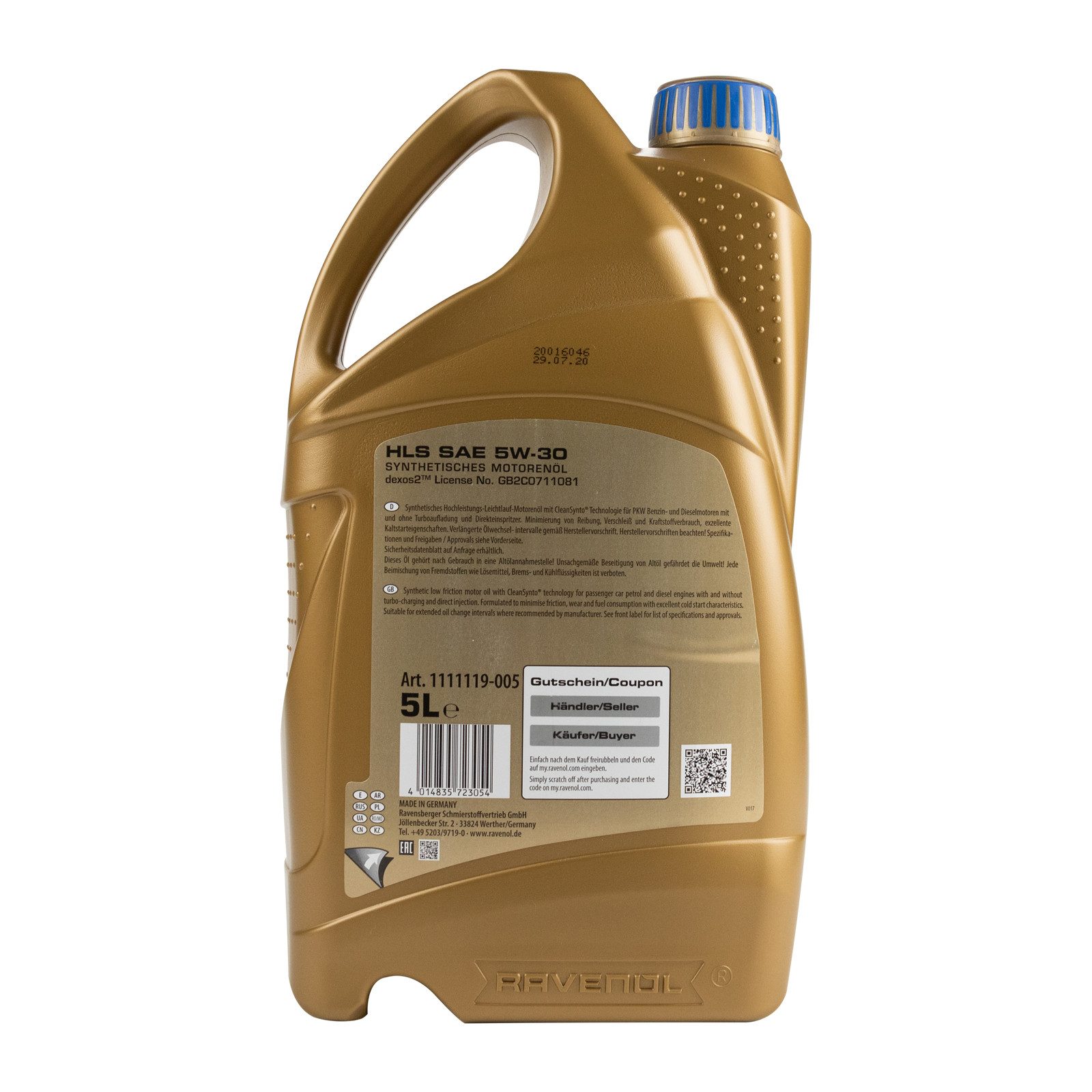 Ravenol Motoröl Öl-Additiv RAVENOL HLS Motoröl Öl SAE 5W30 5L 5 Liter, (1-tlg)