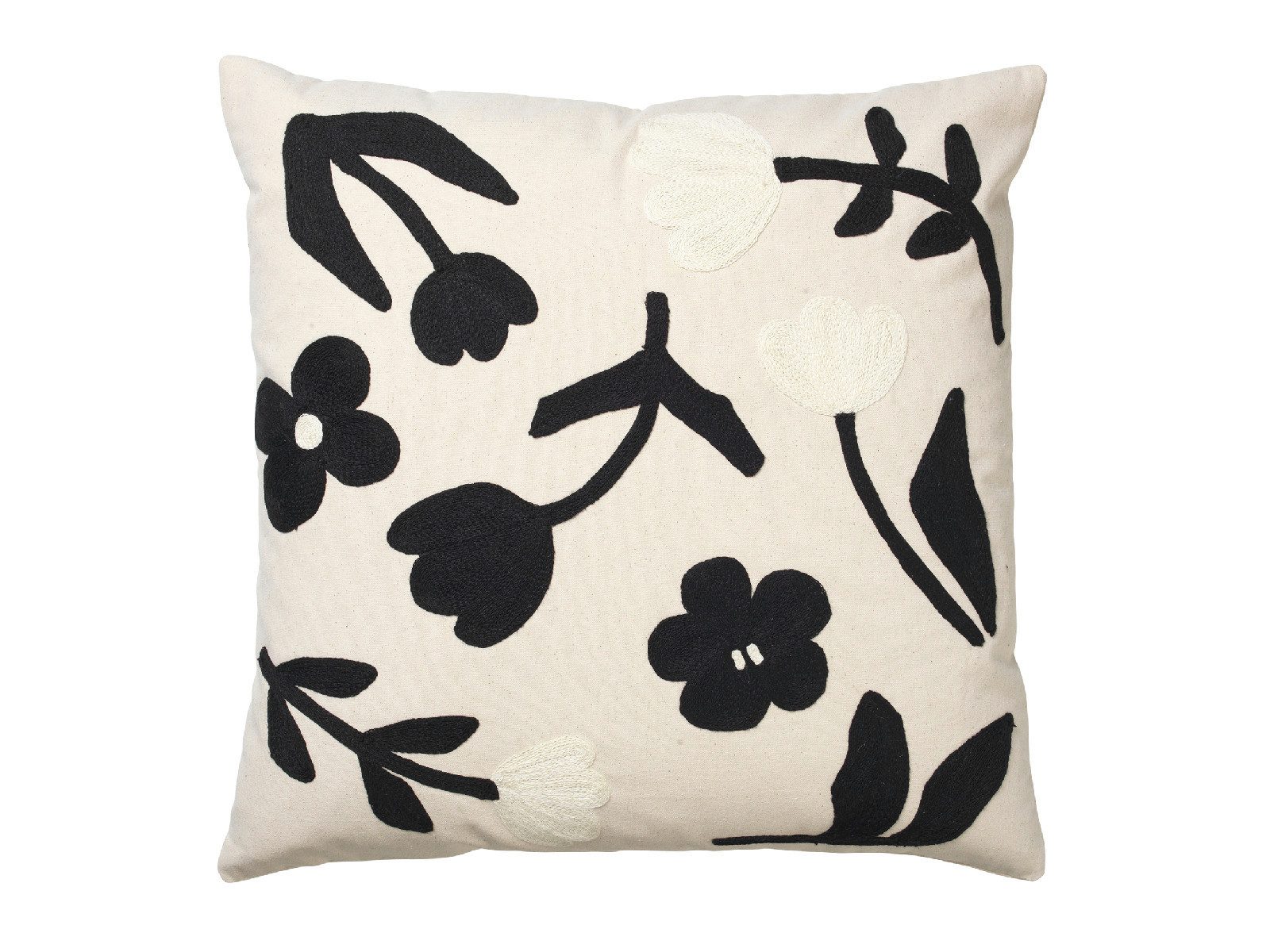 Broste Copenhagen Kissenbezug Rosita Kissenbezug black/natural 50x50cm