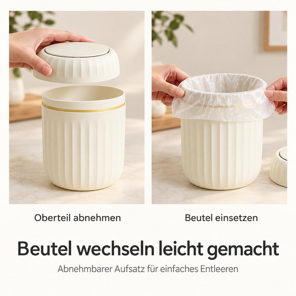 Norvéa Home Mülleimer Tischmülleimer, Tisch Papierkorb, Mini Abfallbehälter, Mini Mülleimer mit abnehmbarem Deckel, verschließt Gerüche im Inneren, Abfalleimer