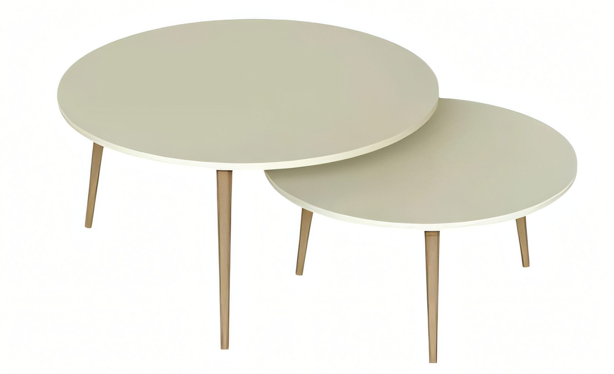 JVmoebel Beistelltisch Eleganter Beistelltisch aus Holz in Beige, zeitloses Design (2-St., Beistelltisch 1, Beistelltisch 2), Made in Europe