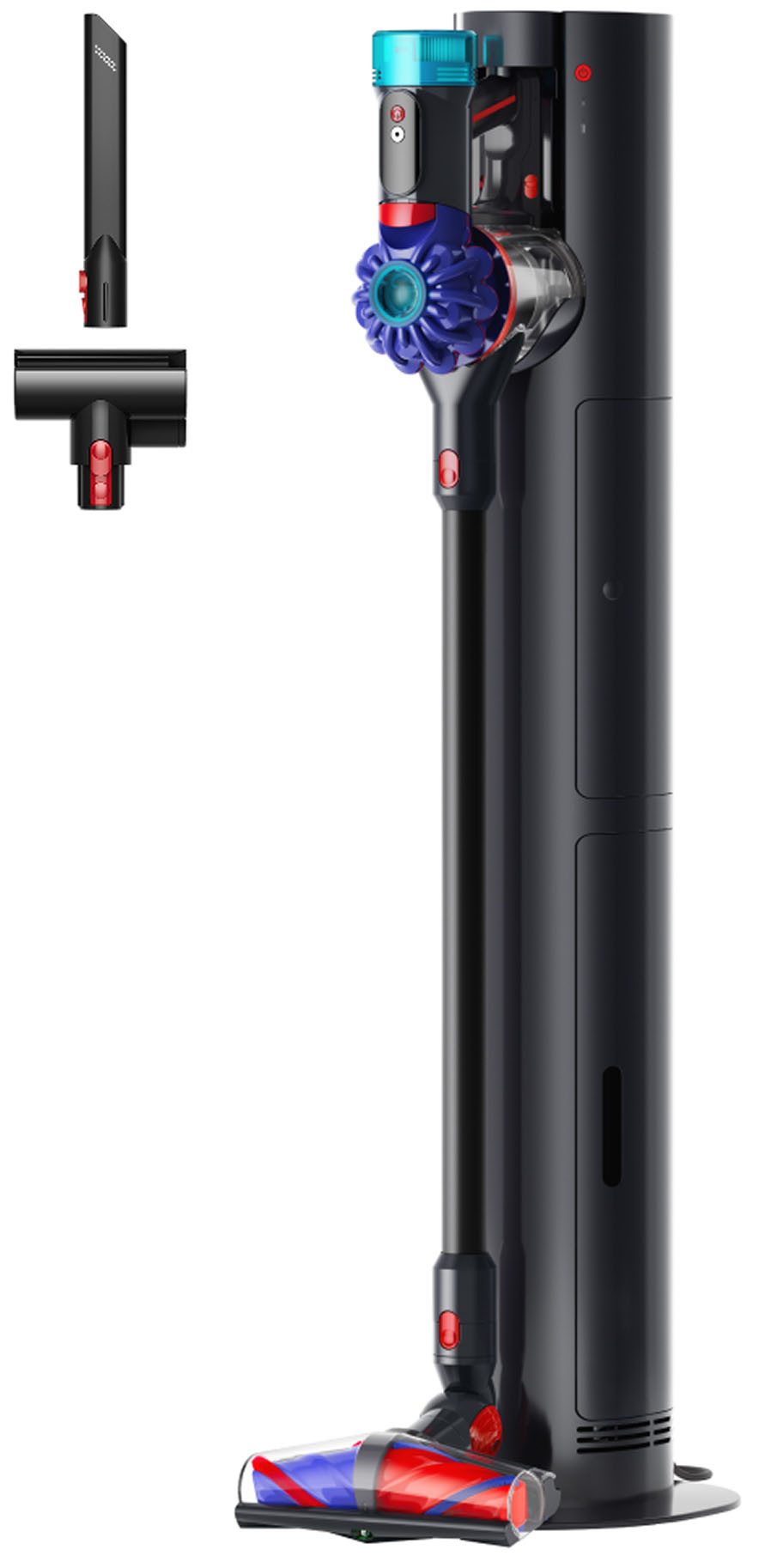 DYSON Akku-Hand-und Stielstaubsauger Dyson V10 Konical™ + Auto-empty Dok™ Schwarz/Blau