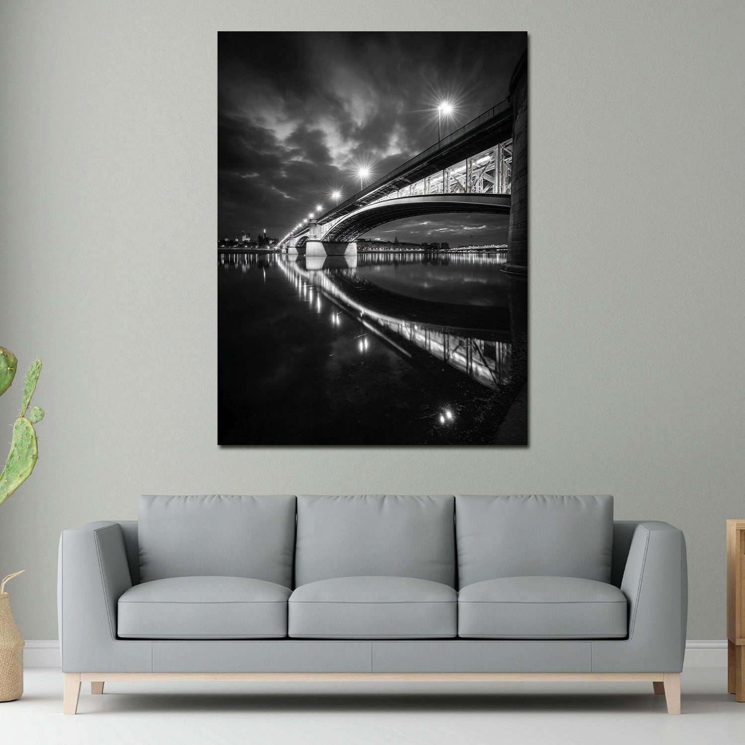 Artedinoi Leinwandbild Wahrzeichen Theodor-Heuss-Brücke Mainz Leinwandbild Wandbild Kunstdruc, Theodor-Heuss-Brücke Mainz