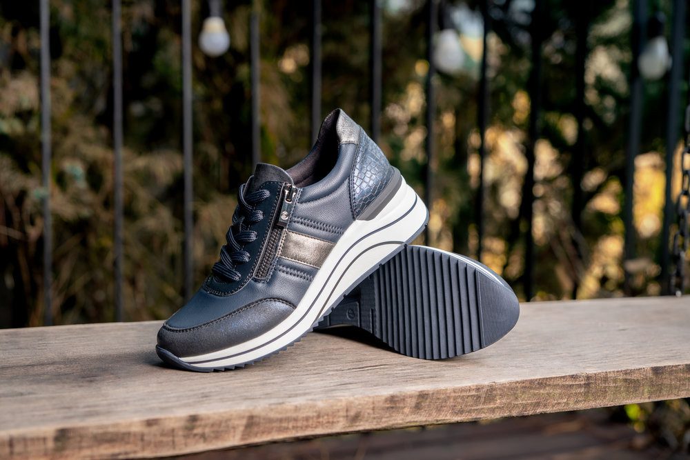 Remonte Keilsneaker Halbschuh, Freizeitschuh, Schnürer mit praktischem Außenreißverschluss