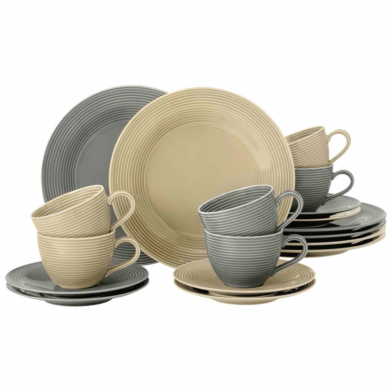 Seltmann Weiden Kombiservice Beat Color Glaze Kaffeeservice 18er Set (18-tlg), Porzellan