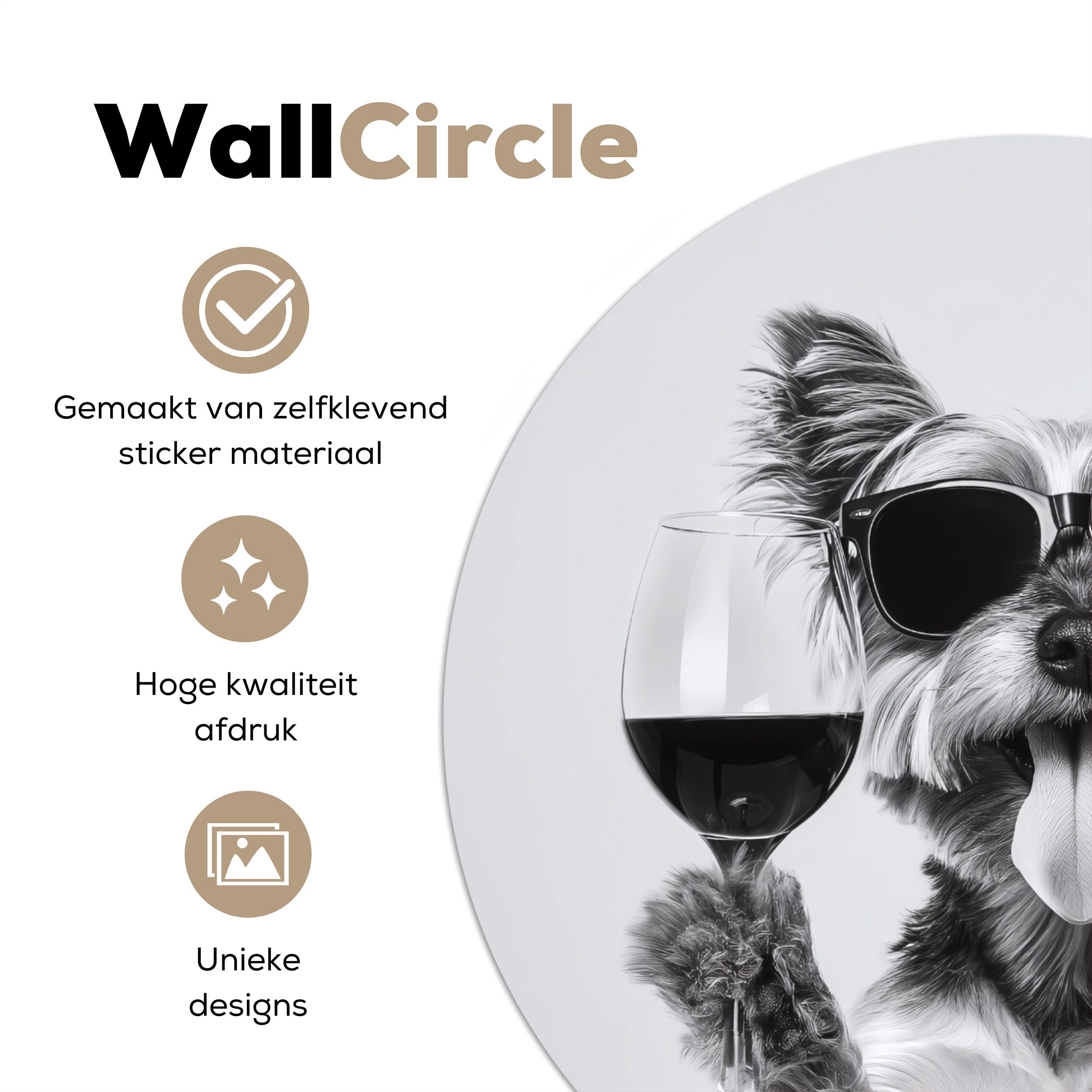 MuchoWow Wandsticker Hund - Weinglas - günstig online kaufen