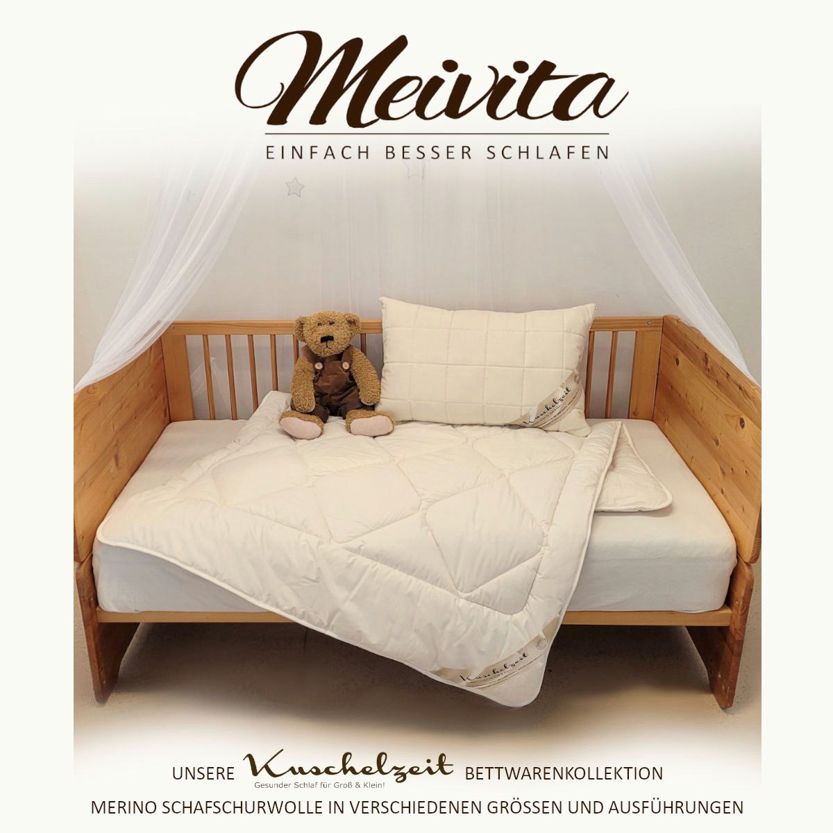 Meivita Naturhaarbettdecke Merino Schafschurwolle Ganzjahresdecke Kinderdec günstig online kaufen