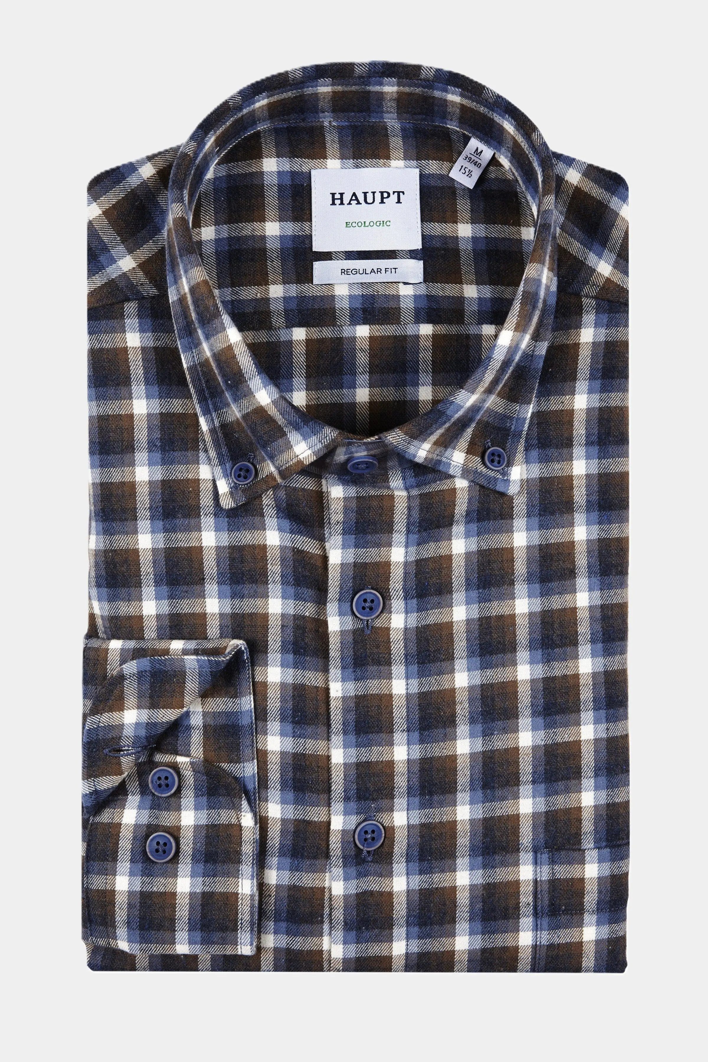 Haupt Langarmhemd Haupt Flanell Langarm Herrenhemd Regular Fit Karomuster N günstig online kaufen