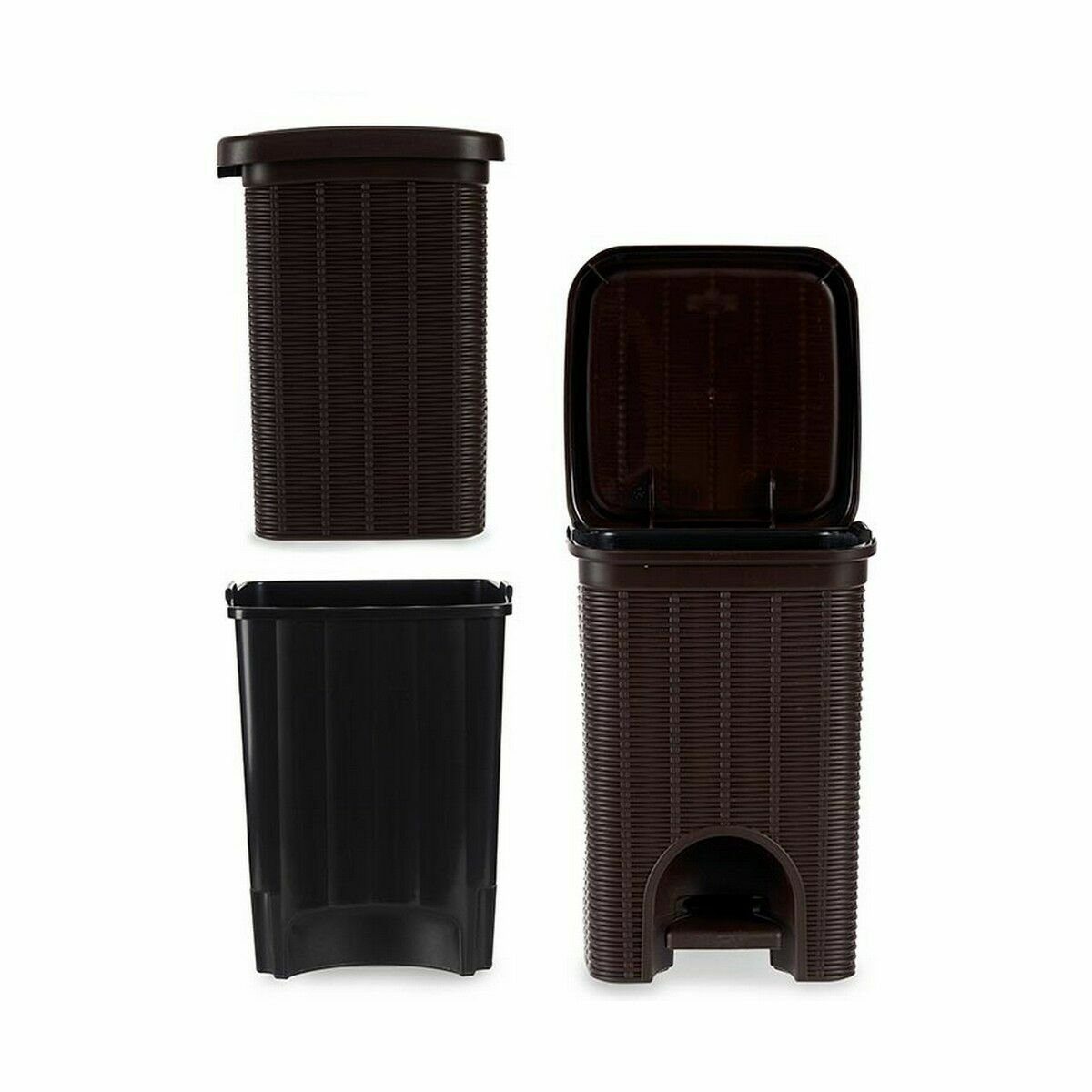 Mülleimer L 6 Kunststoff Stefanplast Braun mit Stefanplast 20,5 Elegance Pedal x Papierkorb