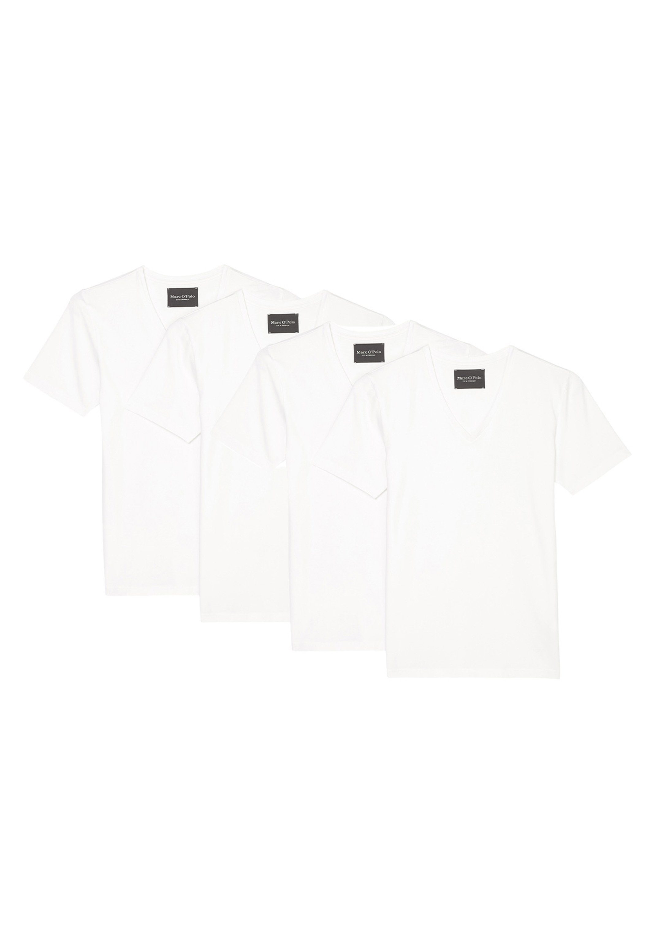 Marc O'Polo Unterhemd 4er Pack Essentials Organic Cotton (Spar-Set, 4-St) Unterhemd / Shirt Langarm - Baumwolle - Weiß