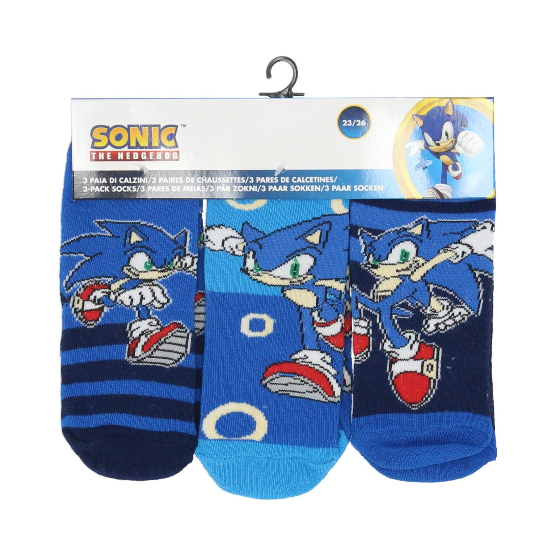 Sonic Sneakersocken Sonic 3er-Pack Socken Coole Strümpfe & Söckchen für Kinder
