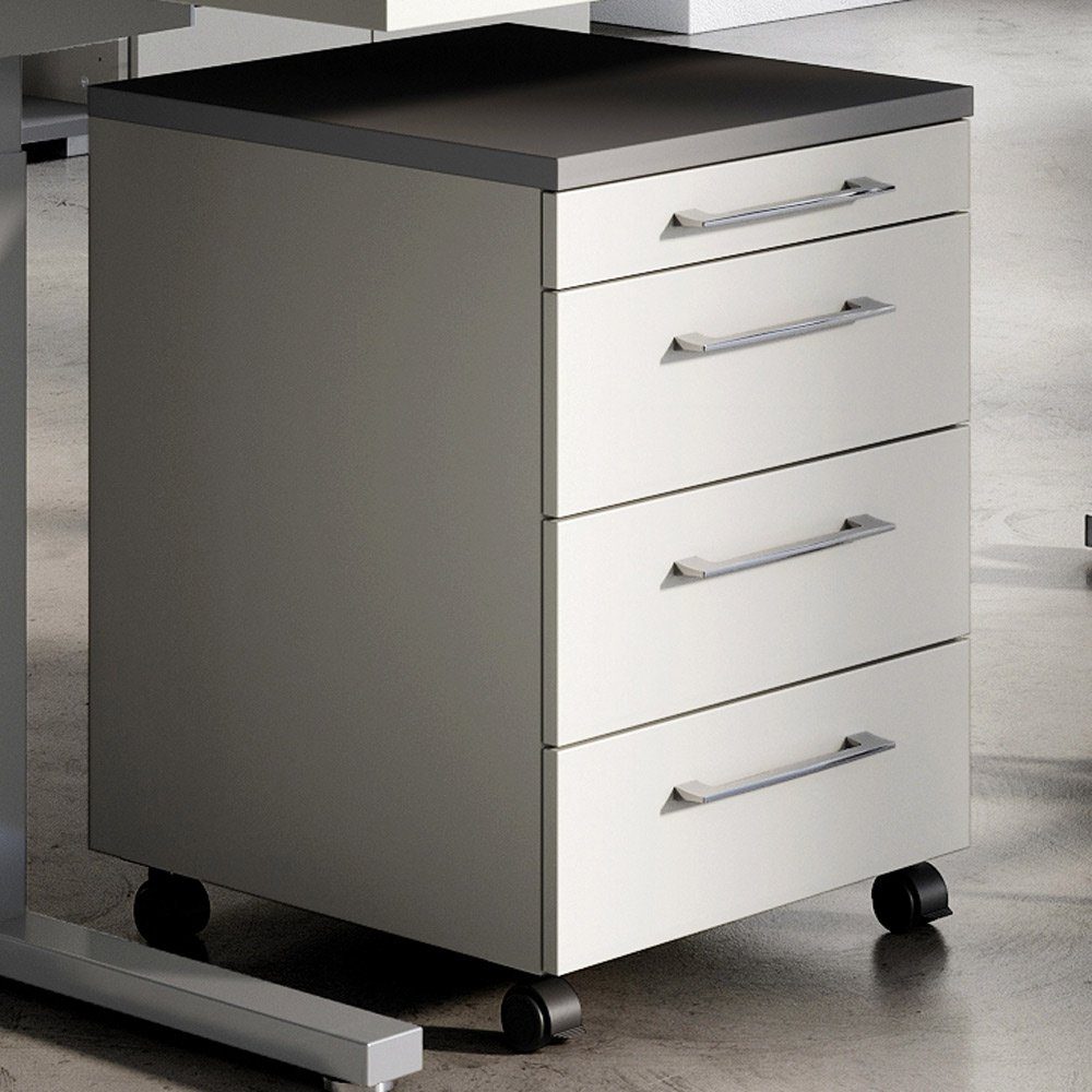 Büromöbel mit Schreibtisch graphit cm Schreibtsch grau 180 in PRATO-01, mit Lomadox Kombination