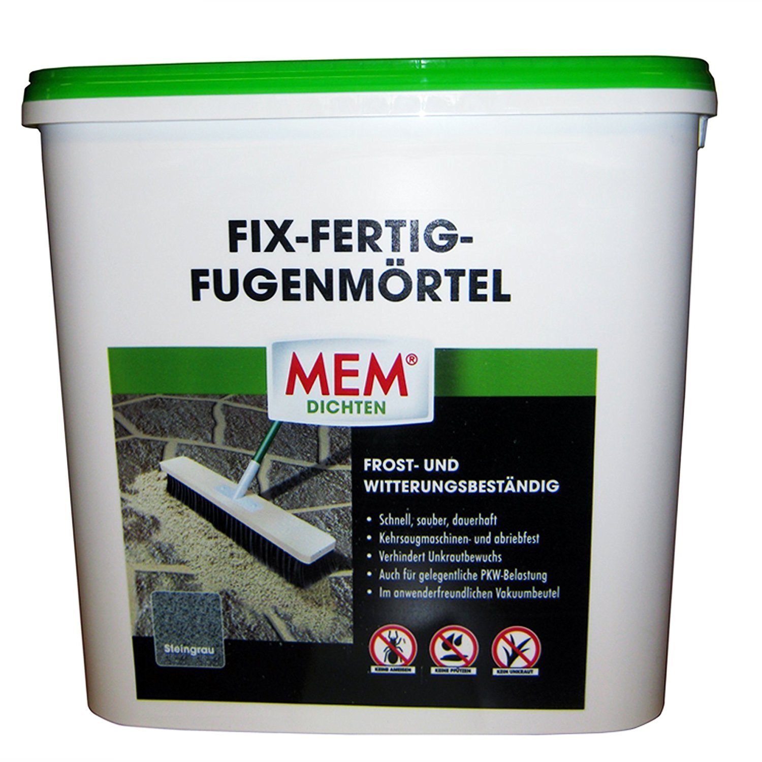 MEM Bauchemie Fugenmörtel MEM Fix Fertig Fugenmörtel Steingrau 12,5 Kg