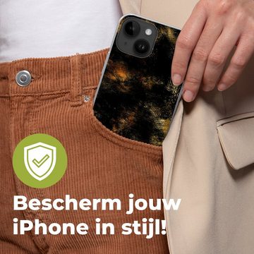 MuchoWow Handyhülle Gold - Farbe - Abstrakt - Schwarz, Handyhülle Telefonhülle Apple iPhone 14