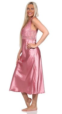 EloModa Negligé Damen Negligé Satin Nachtkleid Reizwäsche mit Spitze; S M L XL 2XL (1-tlg)