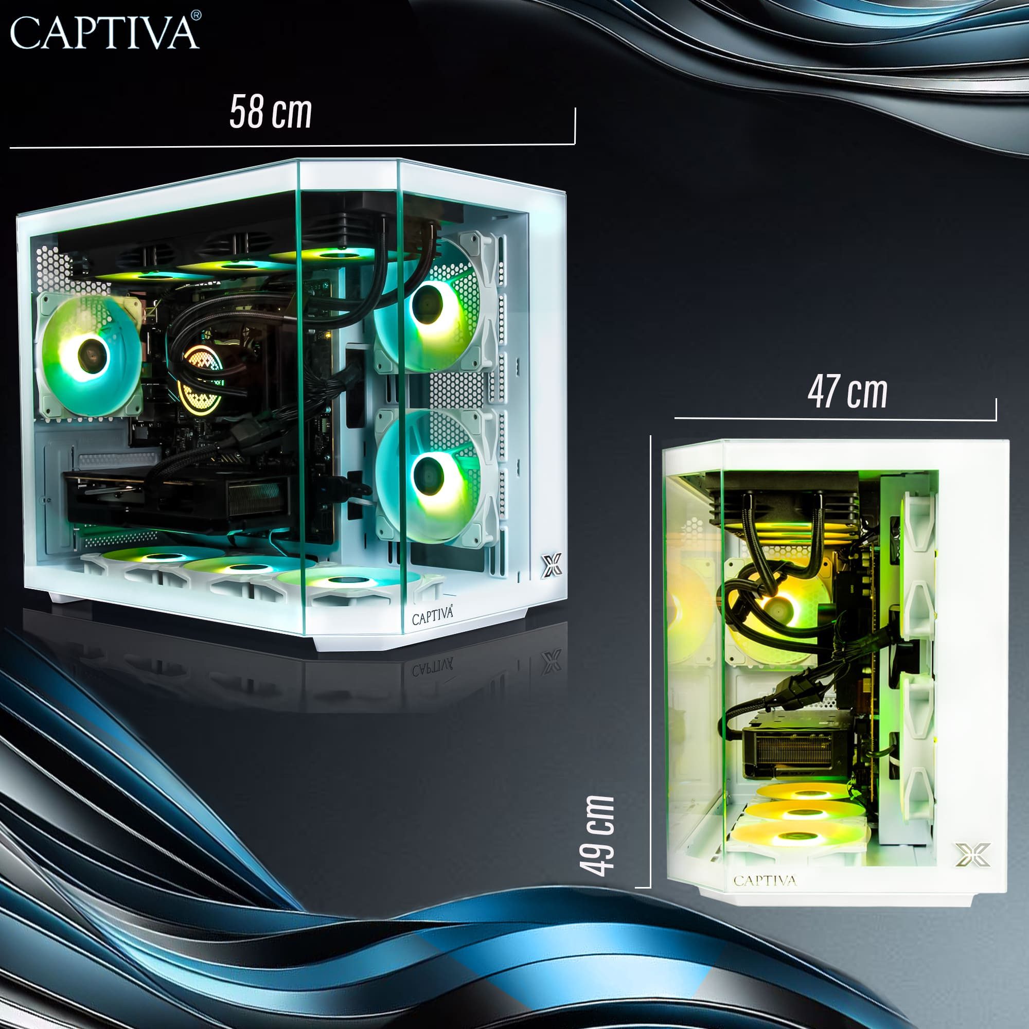 CAPTIVA Advanced Gaming R92-558 PC (AMD Ryzen 7 5700X, GeForce® RTX™ 5060, 32 GB RAM, 1000 GB SSD, Luftkühlung, WLAN, Windows 11 Home)