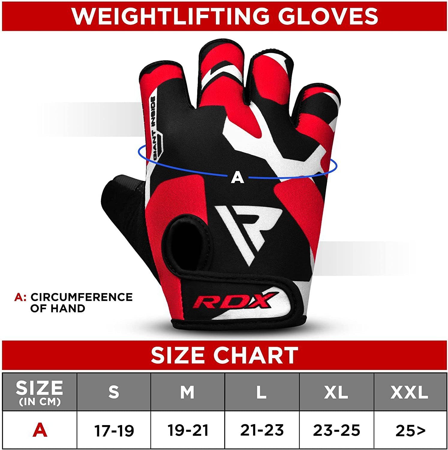 RDX Trainingshandschuhe RED Handschuhe, Trainingshandschuhe, RDX Workout Fitness Handgelenkschutz