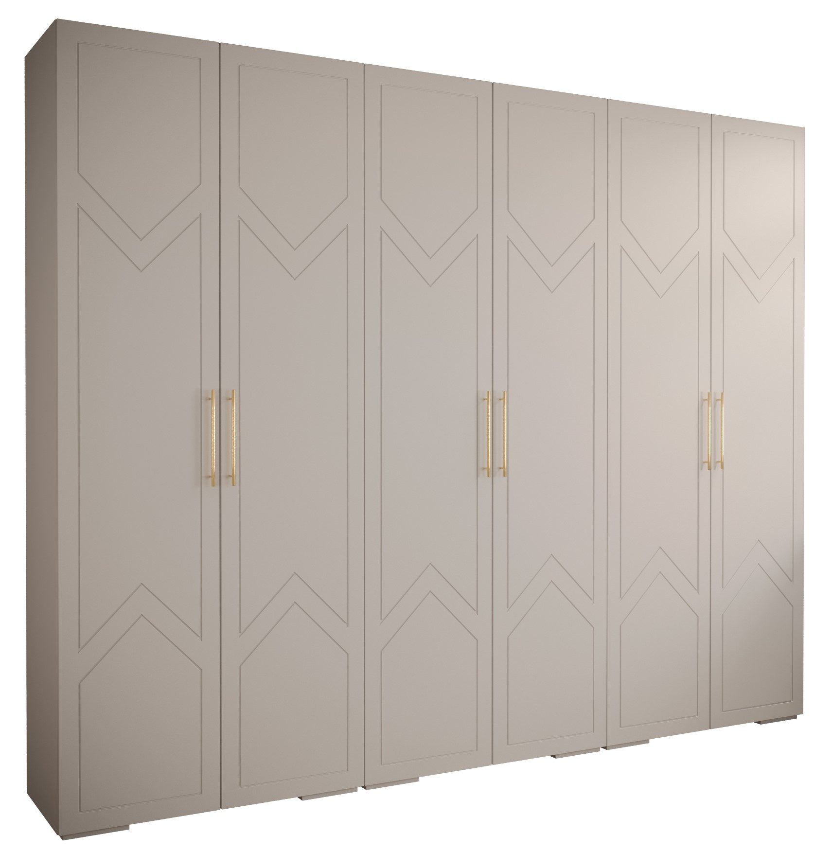 ABIKS MÖBEL Drehtürenschrank MANHATTAN RYFEL 8 Schlafzimmerschrank mit Kleiderstange und Regalen