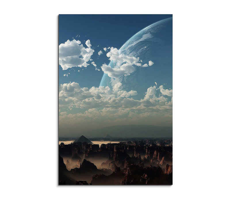 Sinus Art Leinwandbild Pyramids Fantasy Art 90x60cm