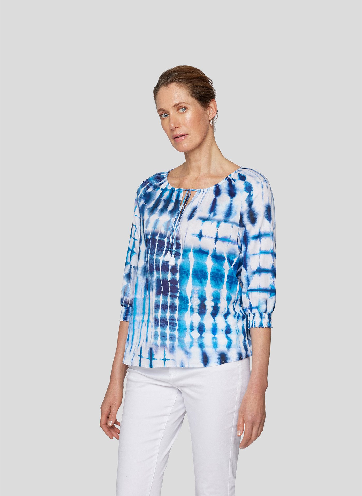 Klassische Bluse Rabe Bluse mit Bändern