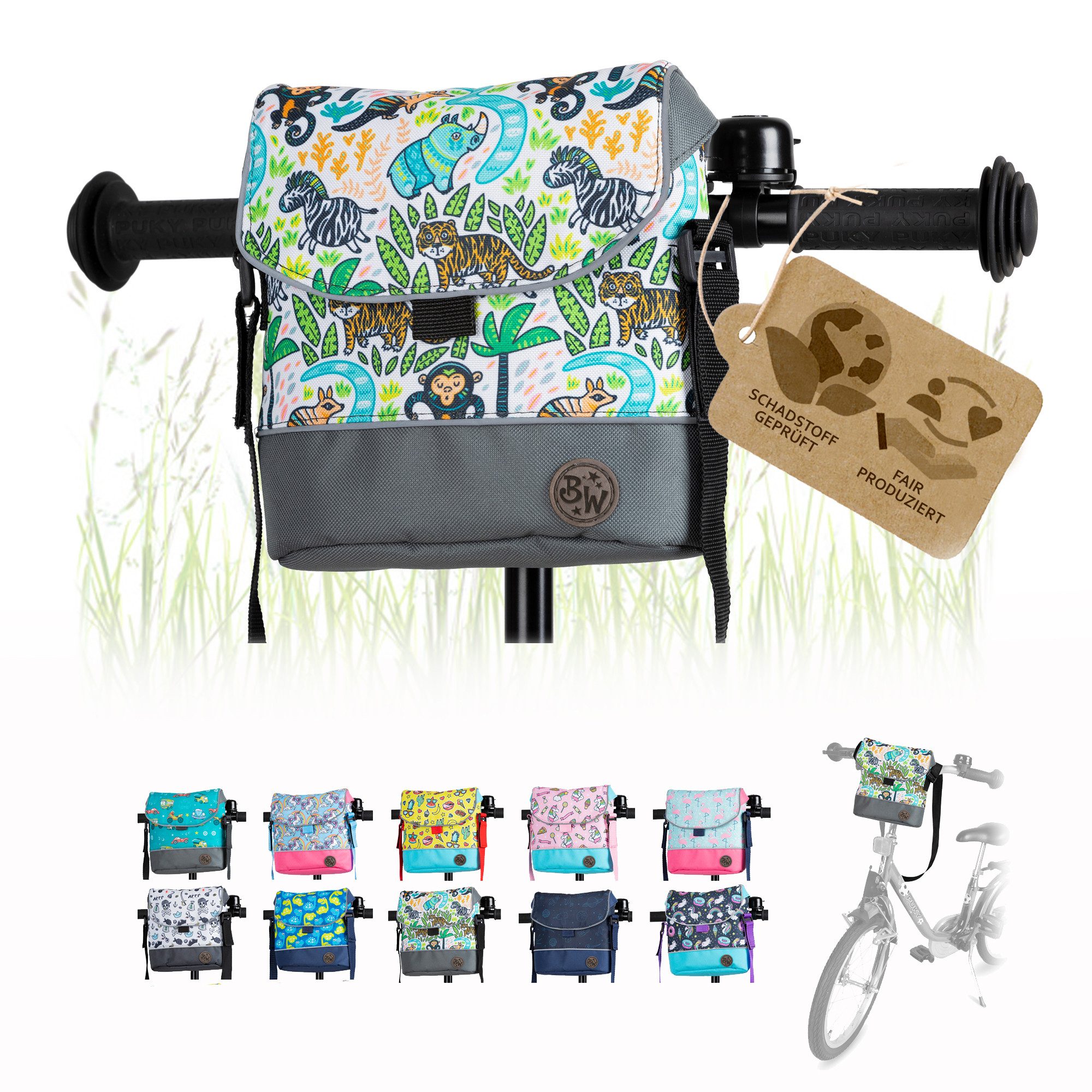 BambiniWelt by Rafael K. Lenkertasche Lenkertasche Tasche kompatibel mit Puky Woom Laufrad Roller Fahrrad