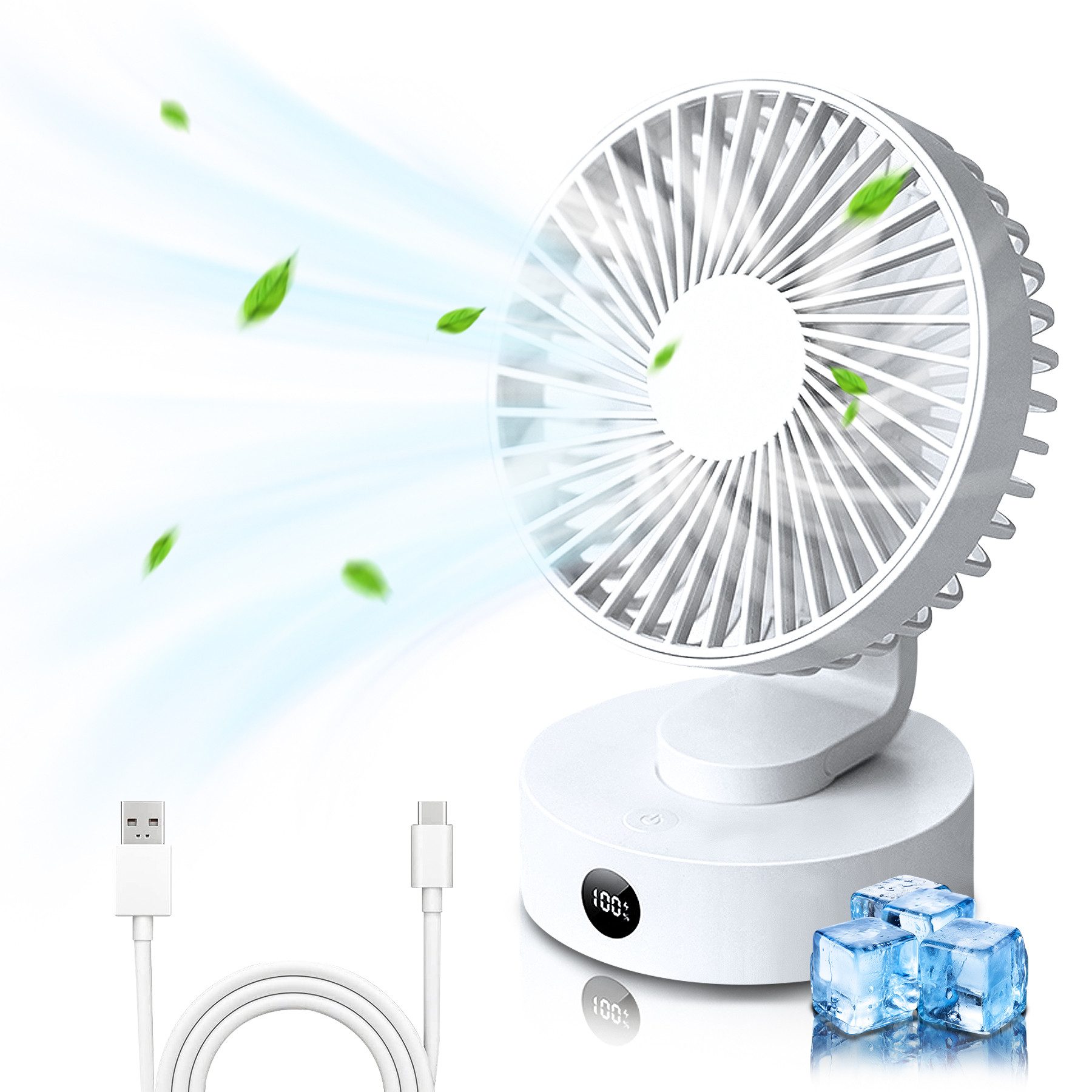 Senmudi Mini USB-Ventilator Ventilator Leise,1800mAh Akku günstig online kaufen