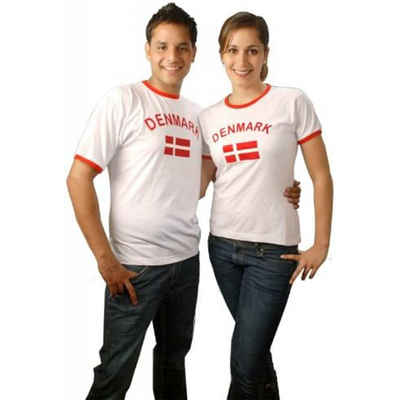 BRUBAKER T-Shirt Dänemark - Retro Unisex Fan Shirt für Herren und Damen (1-tlg)