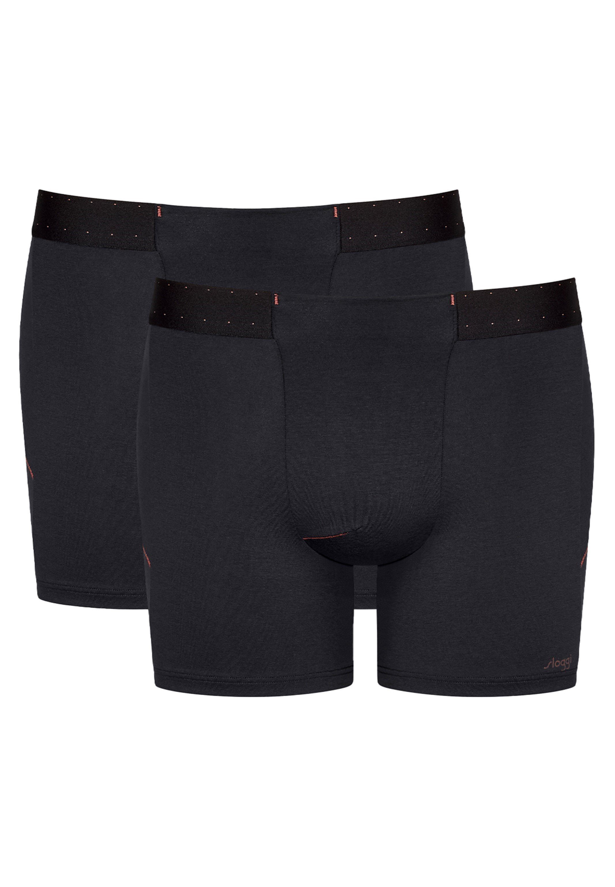 Schwarz Boxing Boxer MADE Short 2er Pant - / Retro Eingriff - Pack - Baumwolle 2-St) (Spar-Set, Sloggi Champ Ohne Long