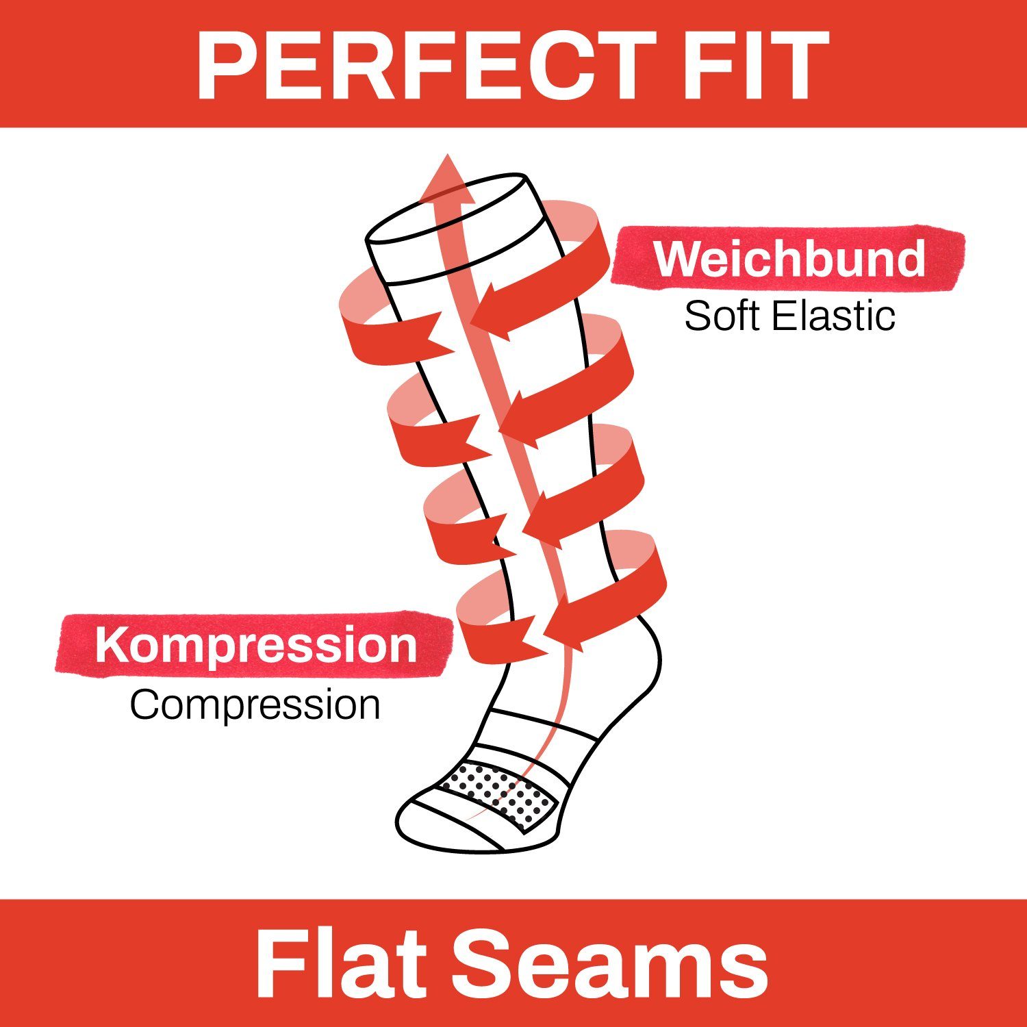 Chili Lifestyle Strümpfe BestCare Compression Knie gelb 4 Paar, Damen, Herren