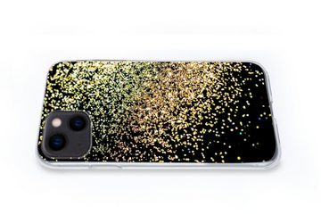 MuchoWow Handyhülle Luxus - Glitzer - Gold - Design - Schwarz, Handyhülle Apple iPhone 13, Smartphone-Bumper, Print, Handy