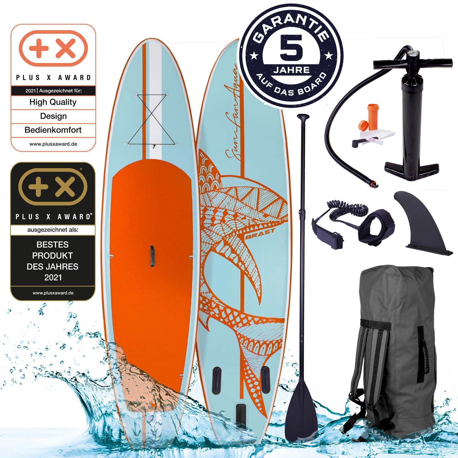 BRAST SUP-Board »SUP Board aufblasbar SHARK 300 light blue/orange« online  kaufen | OTTO