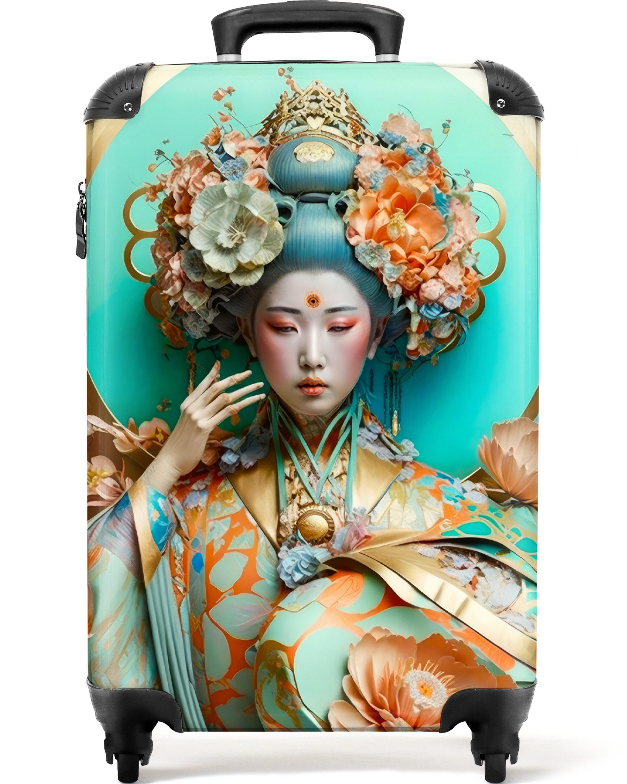 NoBoringSuitcases.com© Hartschalen-Trolley Frau - Kimono - günstig online kaufen
