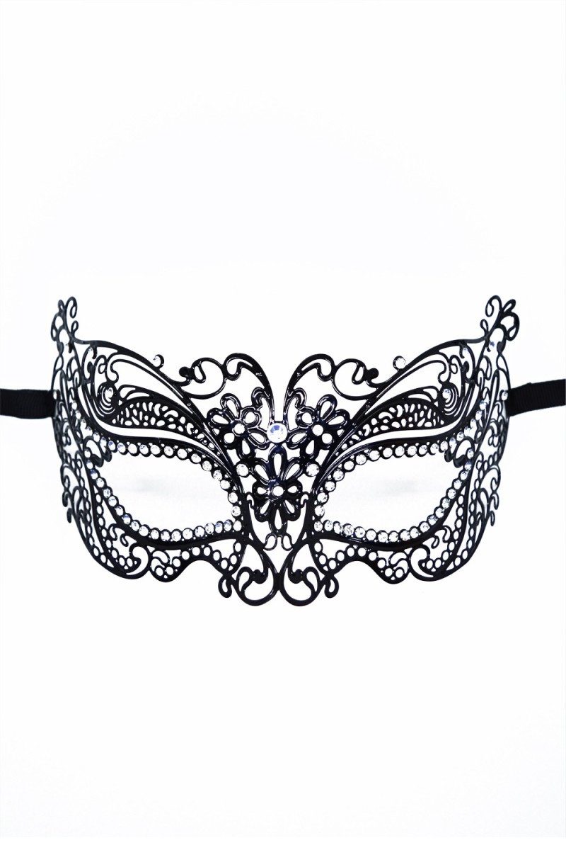 Be Lily Accessoires Verkleidungsmaske, venezianische Maske in schwarz - One Size