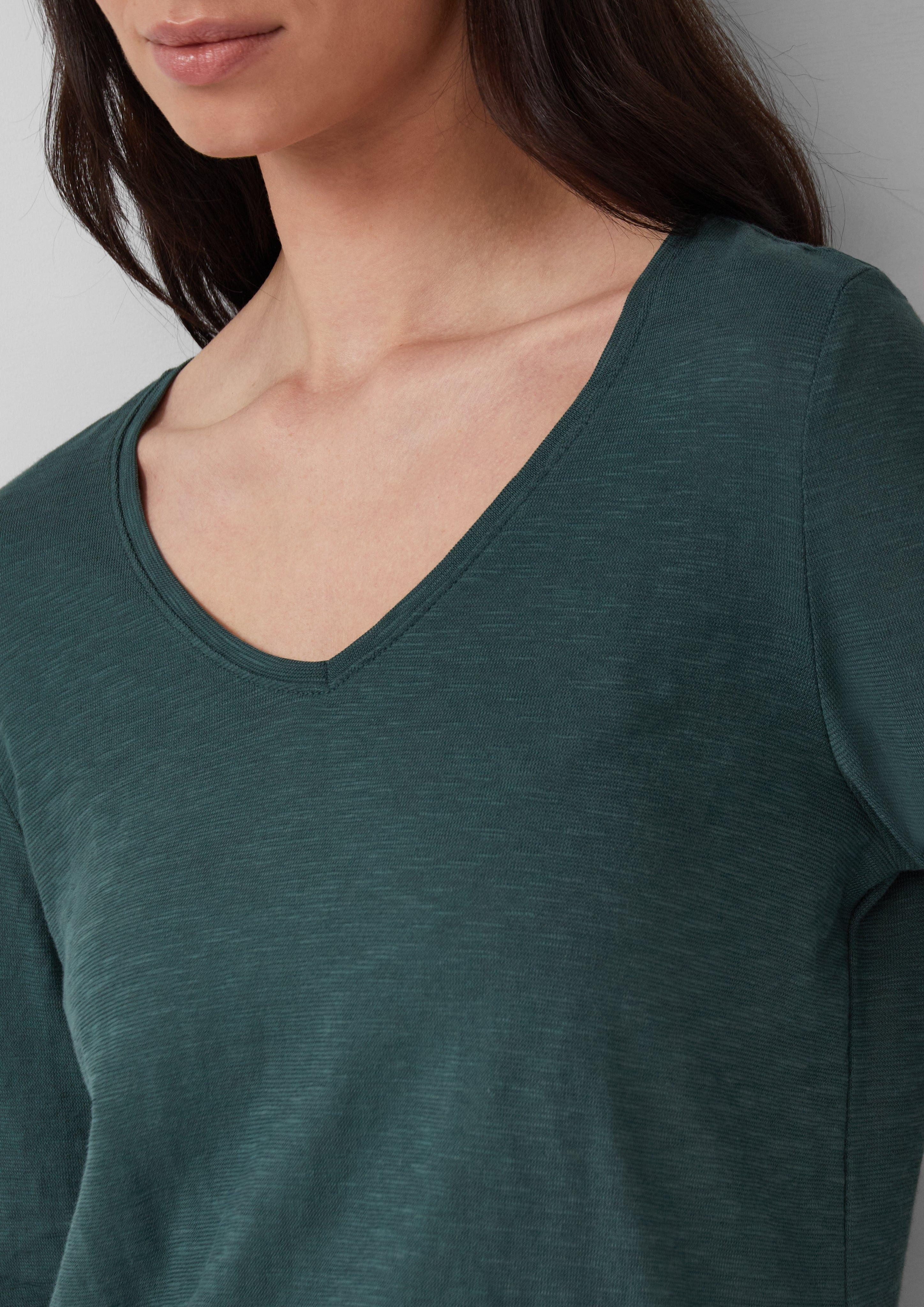 s.Oliver Langarmshirt Jersey-Shirt mit V-Ausschnitt und günstig online kaufen