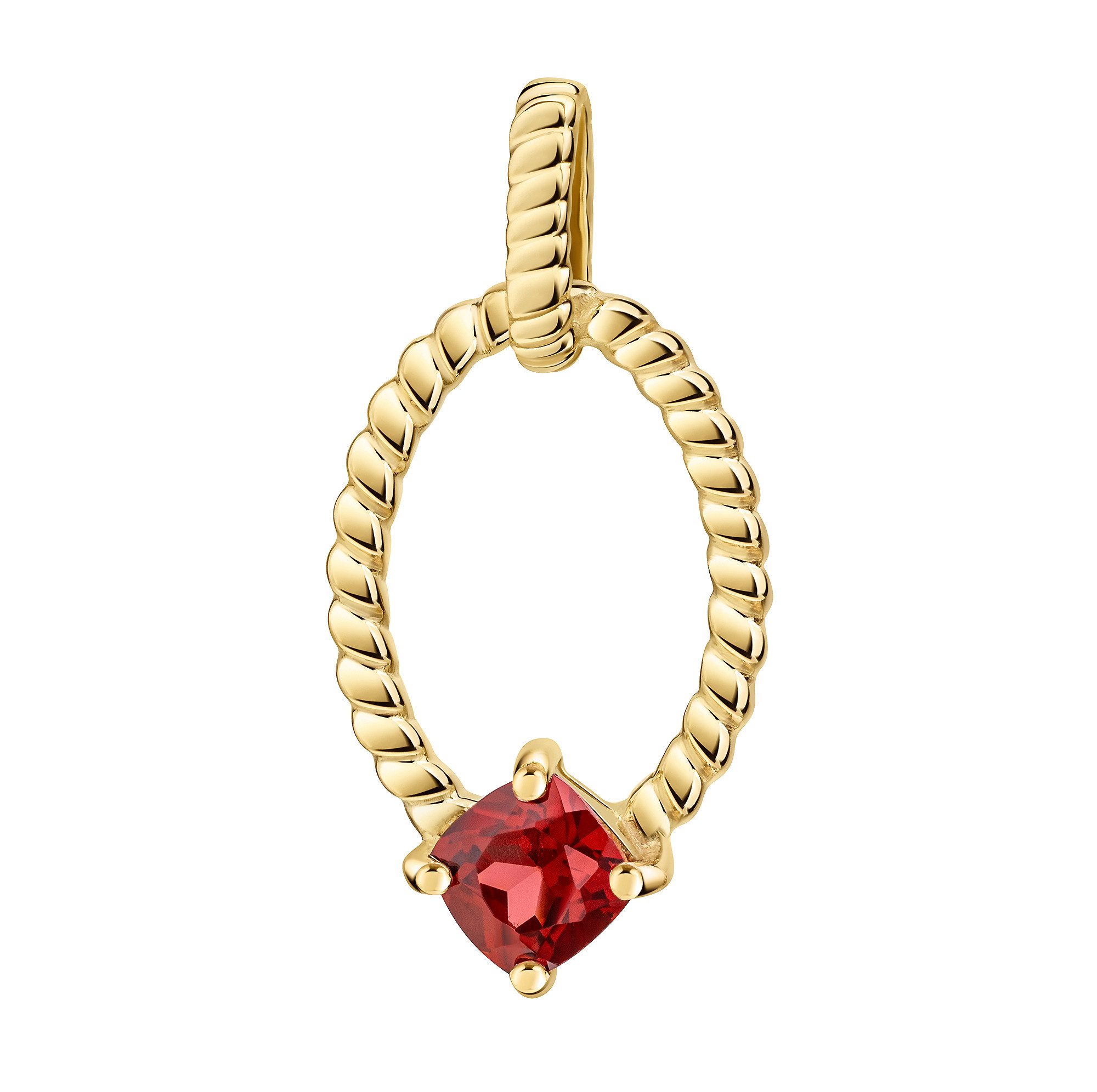 Firetti Kettenanhänger Schmuck Geschenk Gold 333 Halsschmuck Anhänger ovale Form, mit Granat