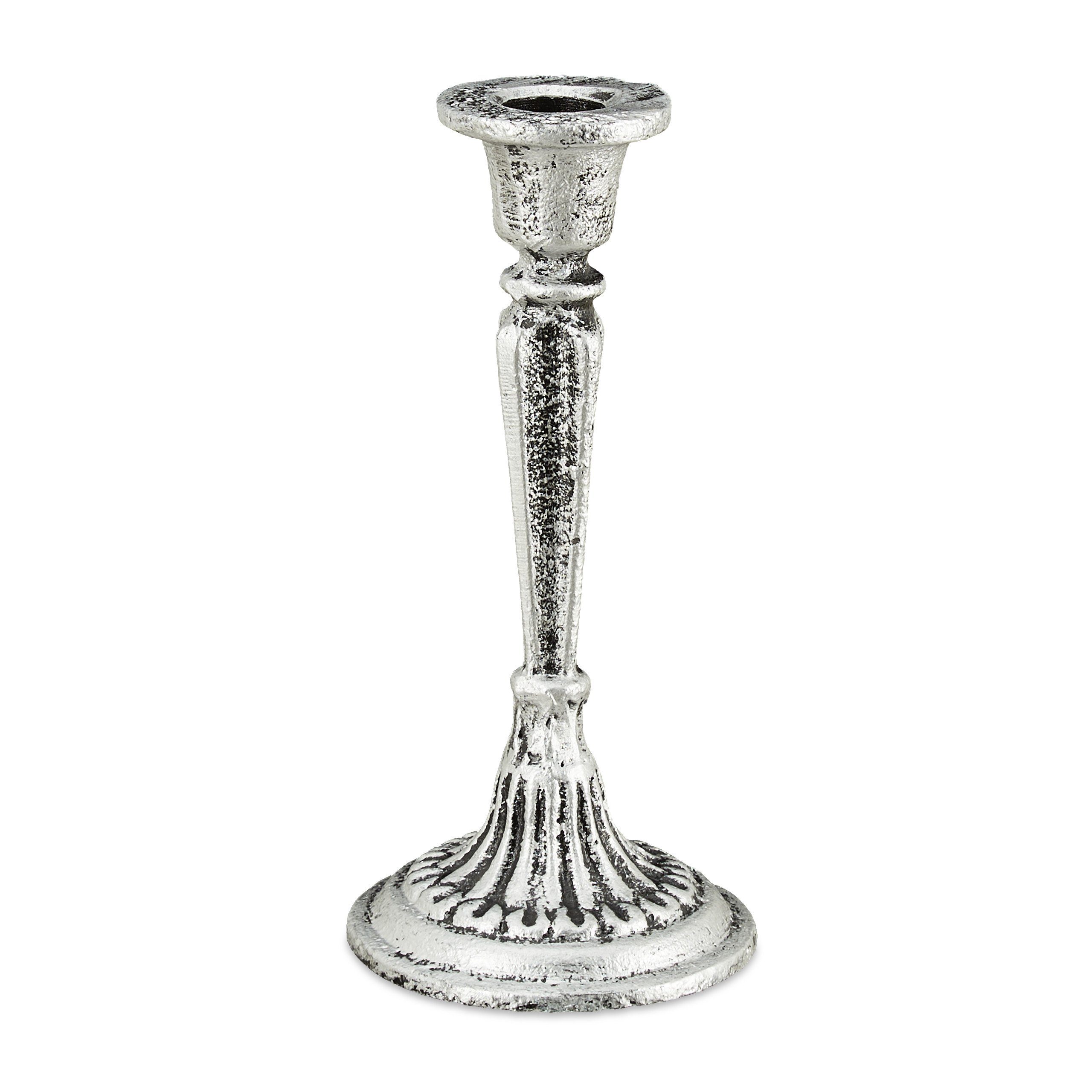 relaxdays Kerzenständer Vintage, silber