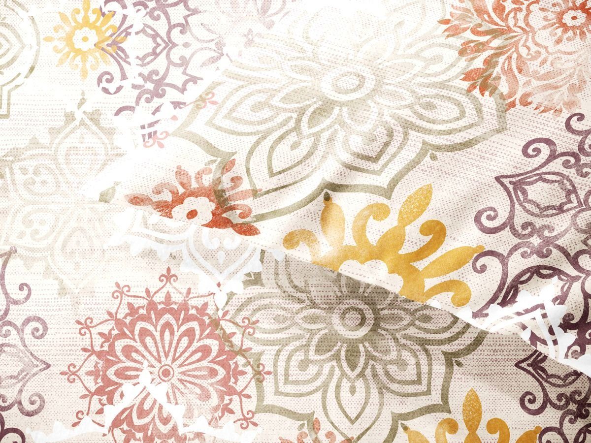 Dormisette Bettwäsche 135x200cm Blau Beige Ornamente Orientalisch, Biber, 2 günstig online kaufen