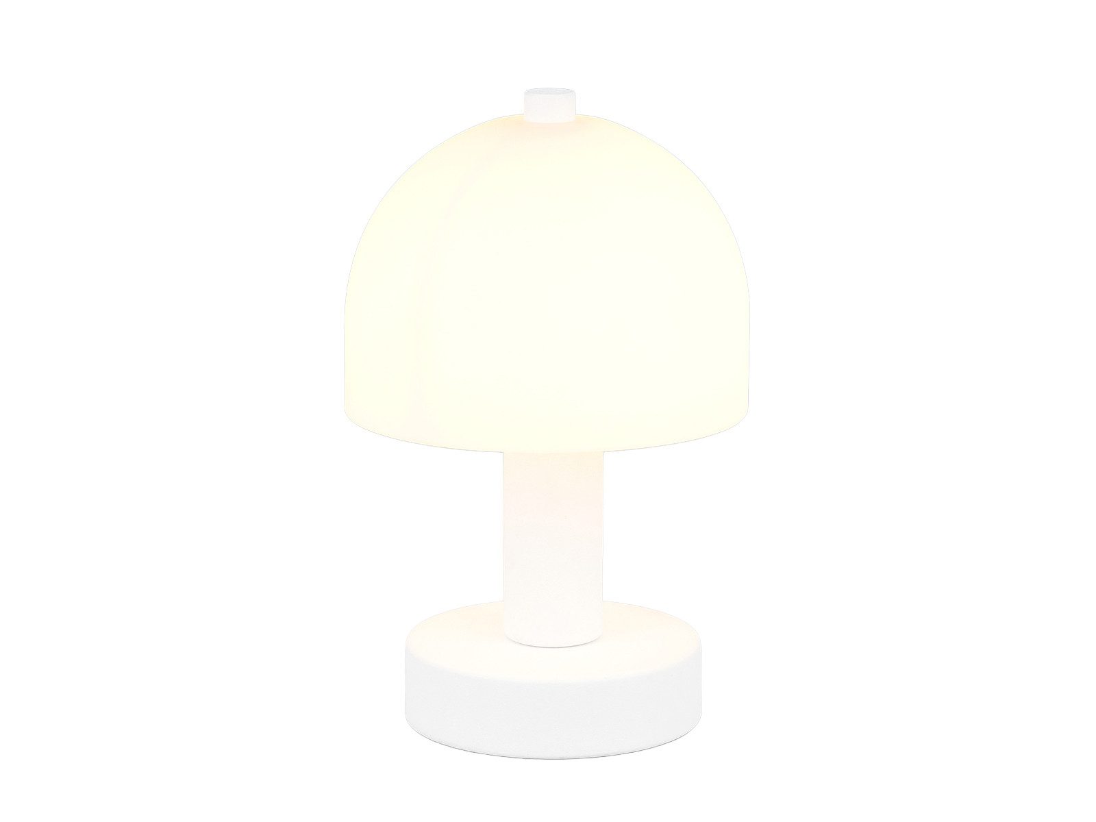 Reality Leuchten Tischleuchte, ohne Leuchtmittel, kleine Pilz-Lampe Weiß mit Lampenschirm in Pilzform aus Glas H:19cm