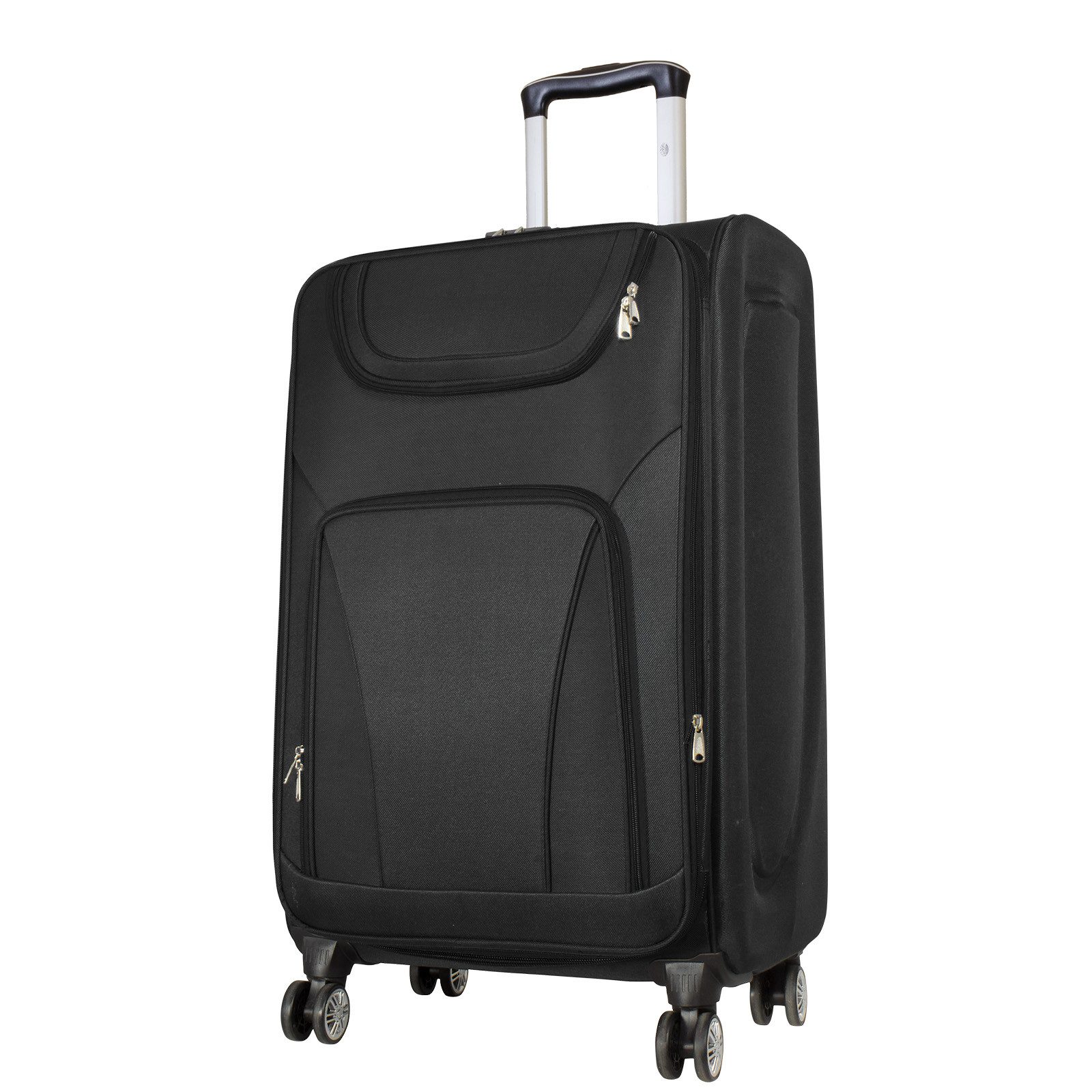 Trendyshop365 Weichgepäck-Trolley Maribor, 4 Größen, 4 Farben, 4 Rollen, Weichgepäck, Zwillingsrollen, Zahlenschloss, 2 Außentaschen, Dehnfalte