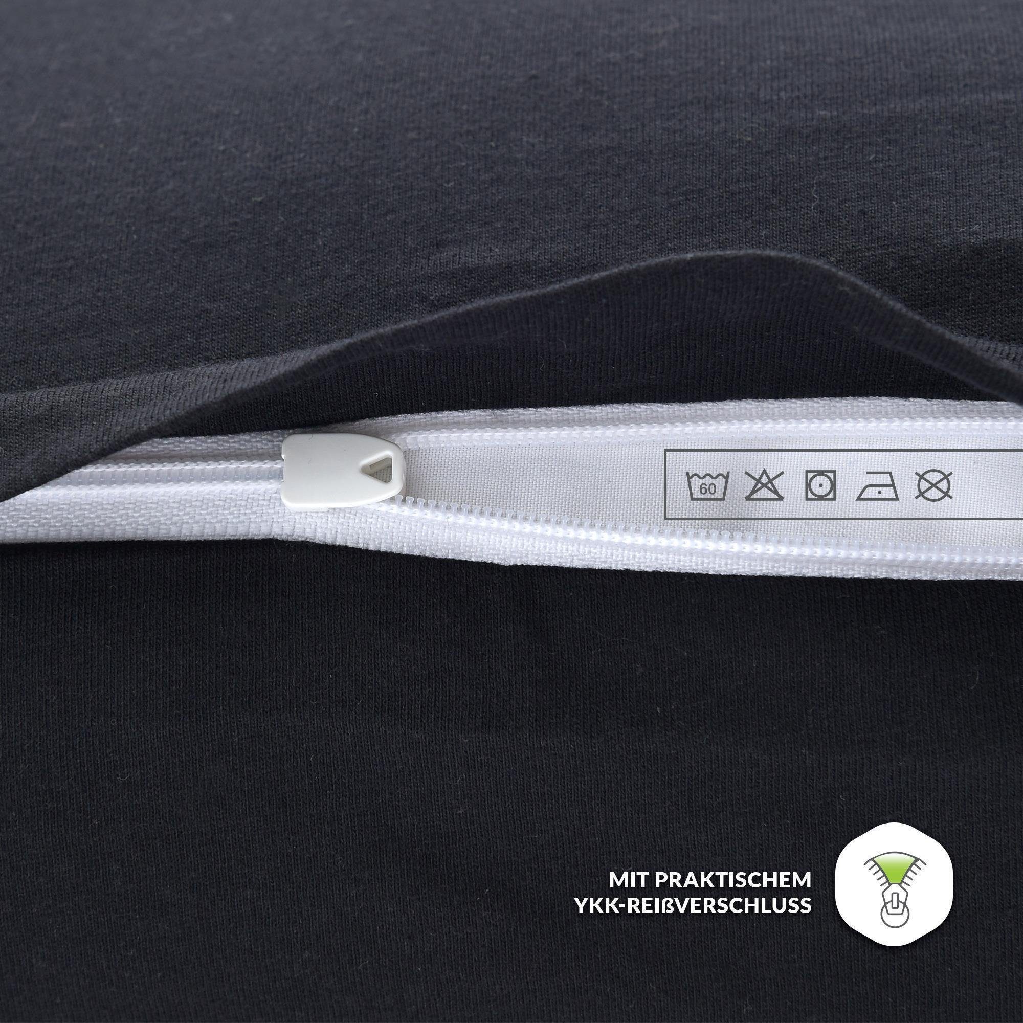 NatureMark Kissenbezüge 2er Pack Jersey Kissenbezug Kissenhülle, (2 Stück), Kissenhülle in vielen Größen und Farben (40 x 80 cm, Schwarz)