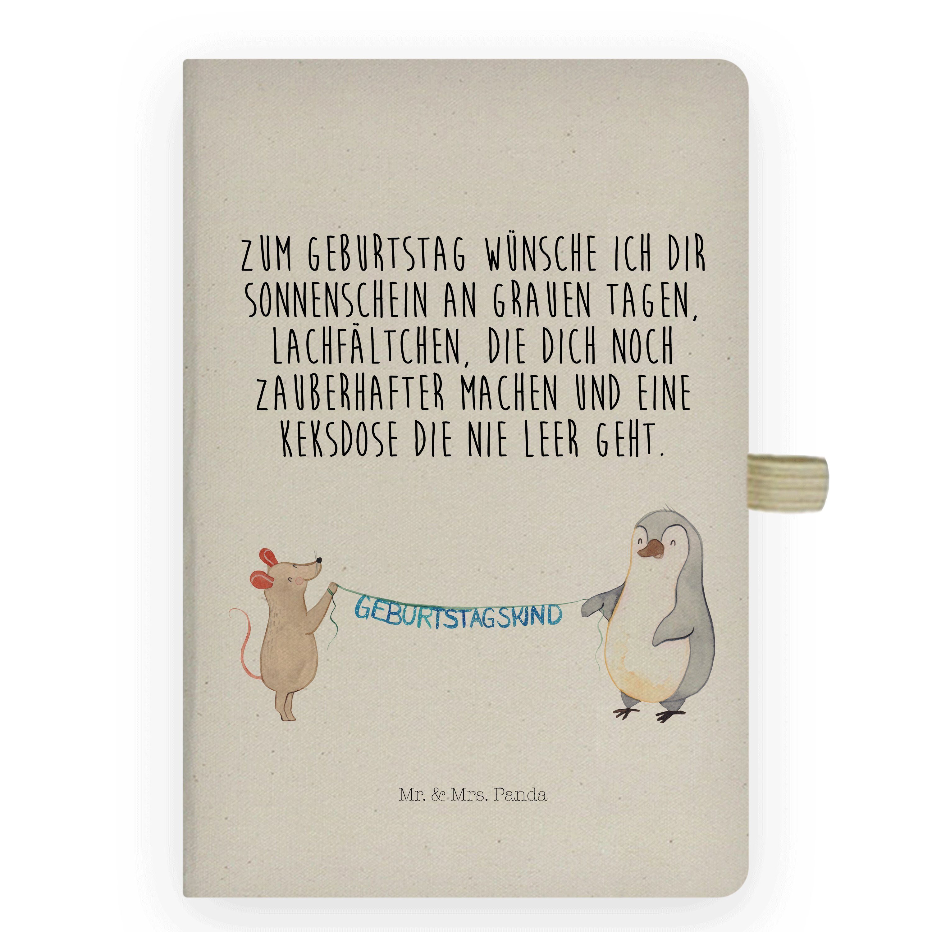 Mr. & Mrs. Panda Notizbuch Maus Pinguin Geburtstag - Transparent - Geschenk, Geburtstagsgeschenk Mr. & Mrs. Panda