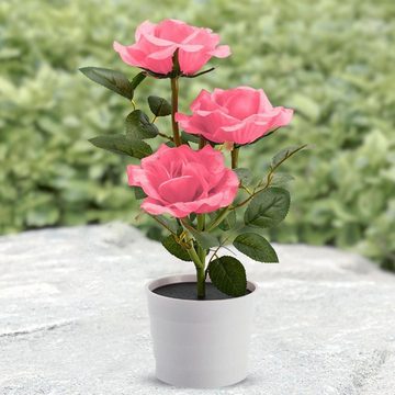 yozhiqu LED Nachtlicht Romantische Rosen Solar Lichter - Innen- und Außendekoration Lichter, 3LED-Perlen für Bonsai-Töpfe, Gärten und Innenräume