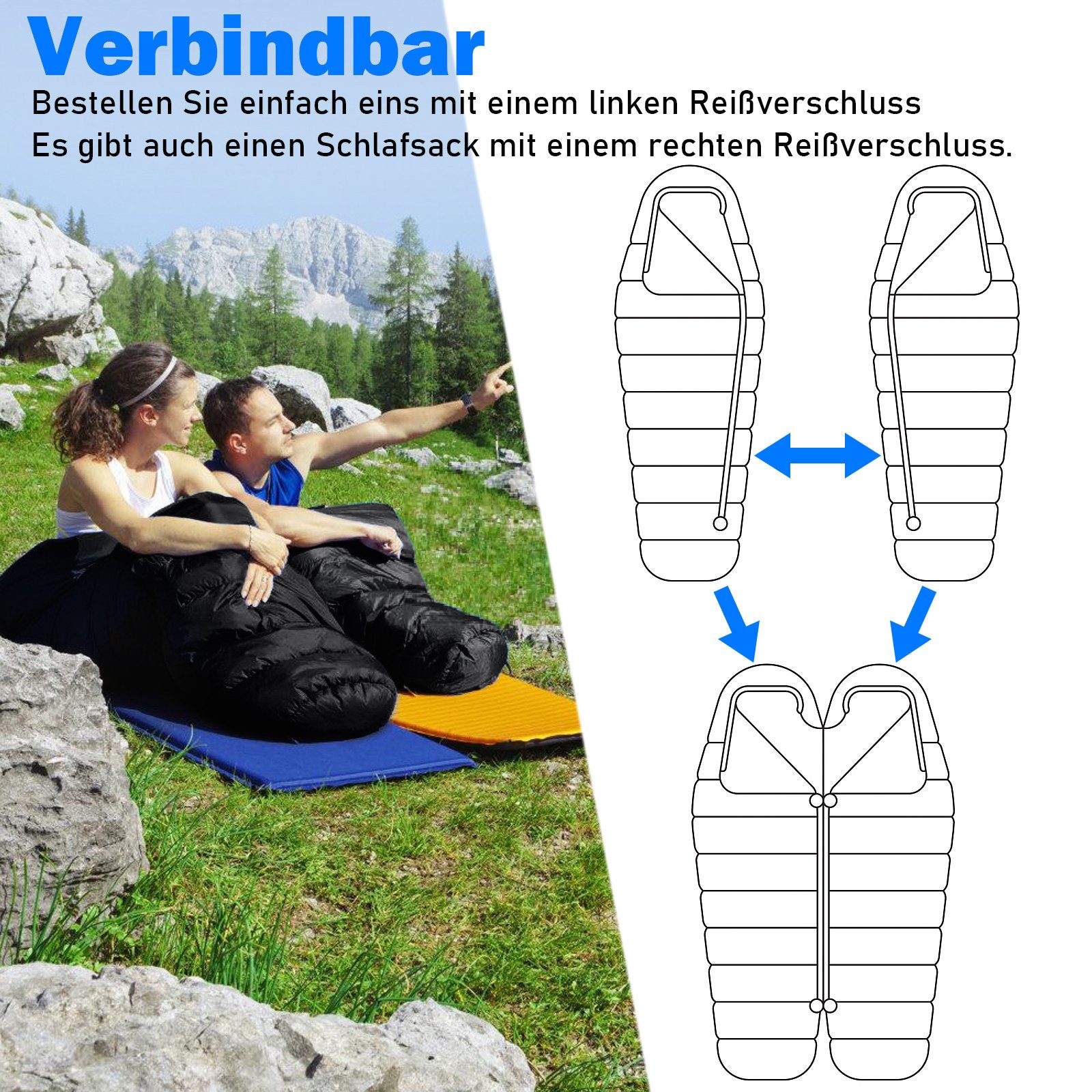 CALIYO Mumienschlafsack Mumienschlafsack – Schlafsack Winter und Sommer, -1 günstig online kaufen